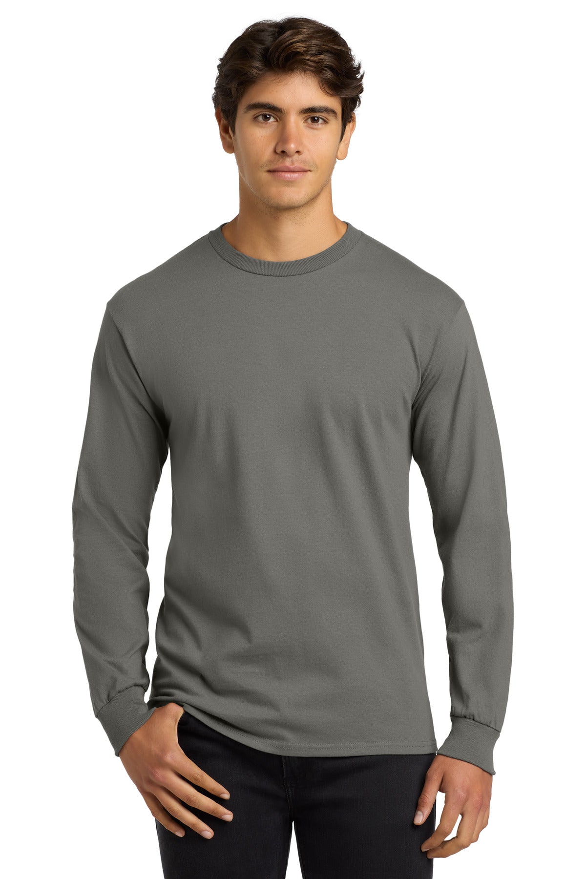 Custom Charcoal Cotton Long Sleeve Tee G2400, personalized by SanCanDo Swag in Argyle, TX