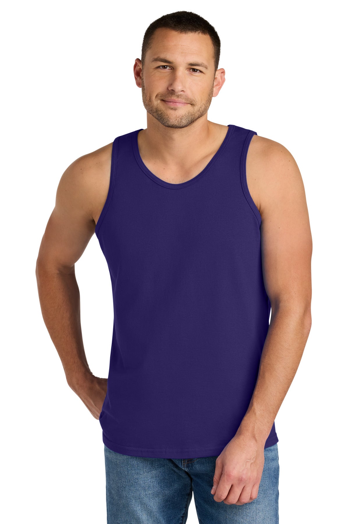 Custom Purple Heavy Cotton™ Tank Top G5200, personalized by SanCanDo Swag in Argyle, TX