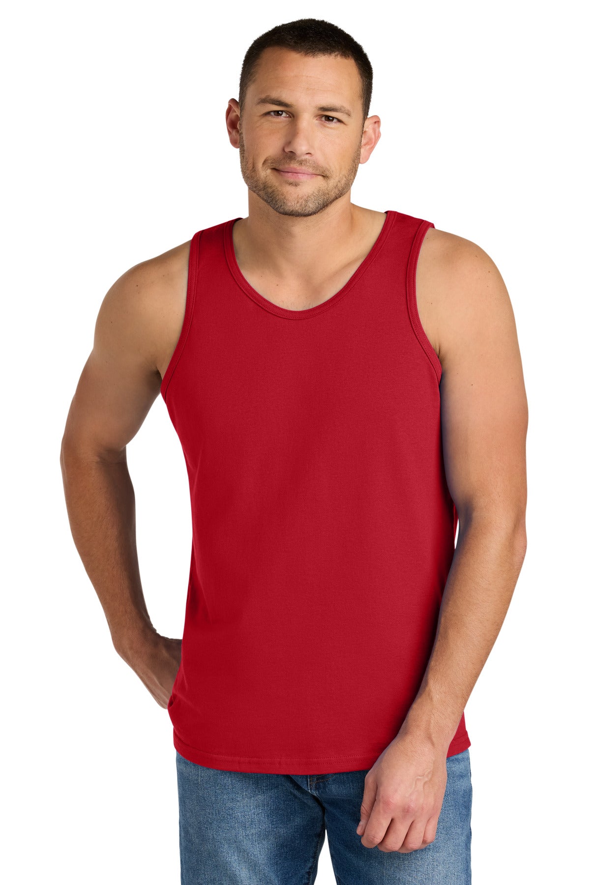 Custom Red Heavy Cotton™ Tank Top G5200, personalized by SanCanDo Swag in Argyle, TX
