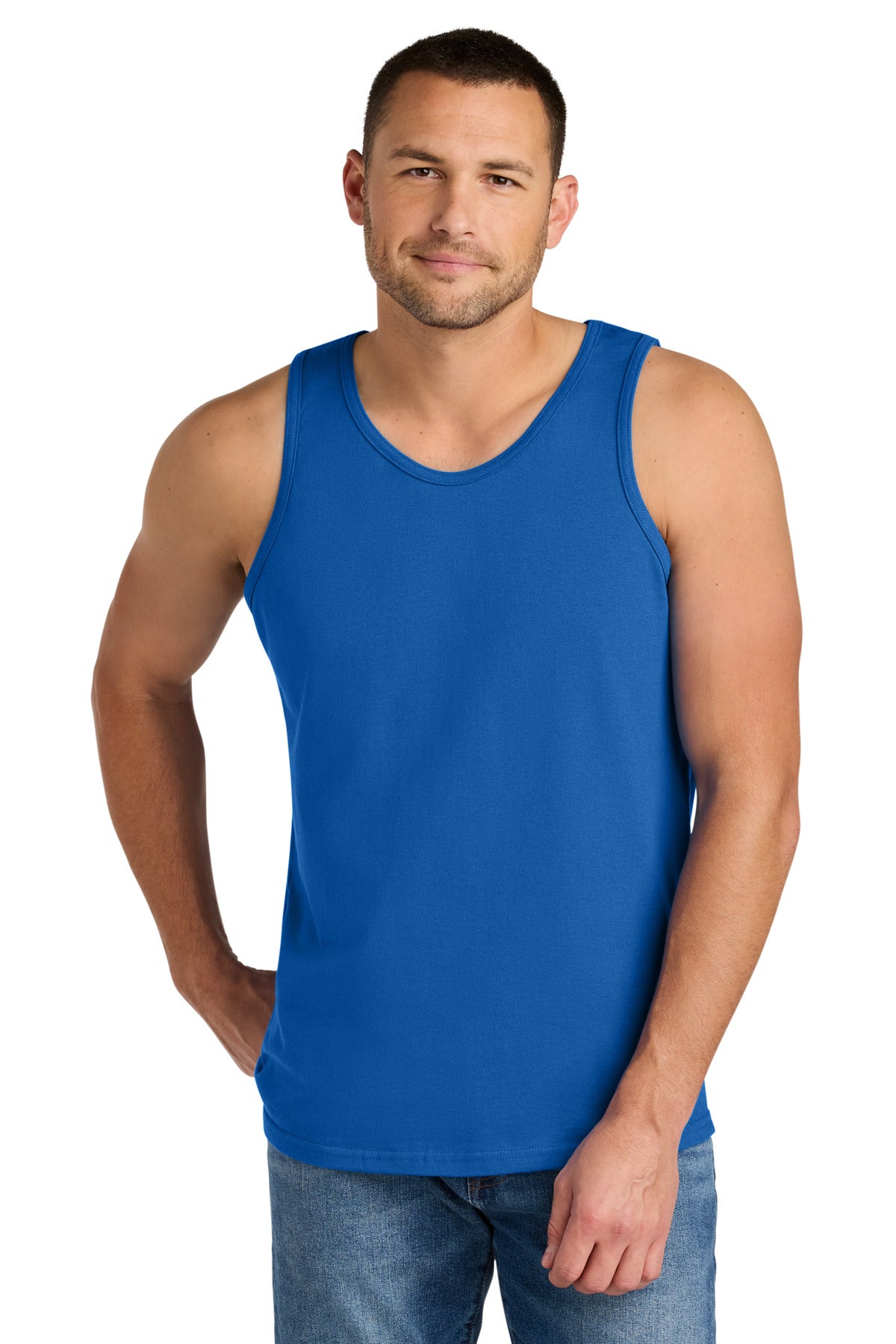 Custom Royal Heavy Cotton™ Tank Top G5200, personalized by SanCanDo Swag in Argyle, TX