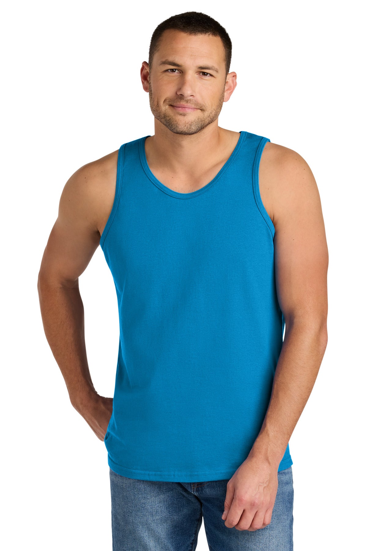 Custom Sapphire Heavy Cotton™ Tank Top G5200, personalized by SanCanDo Swag in Argyle, TX