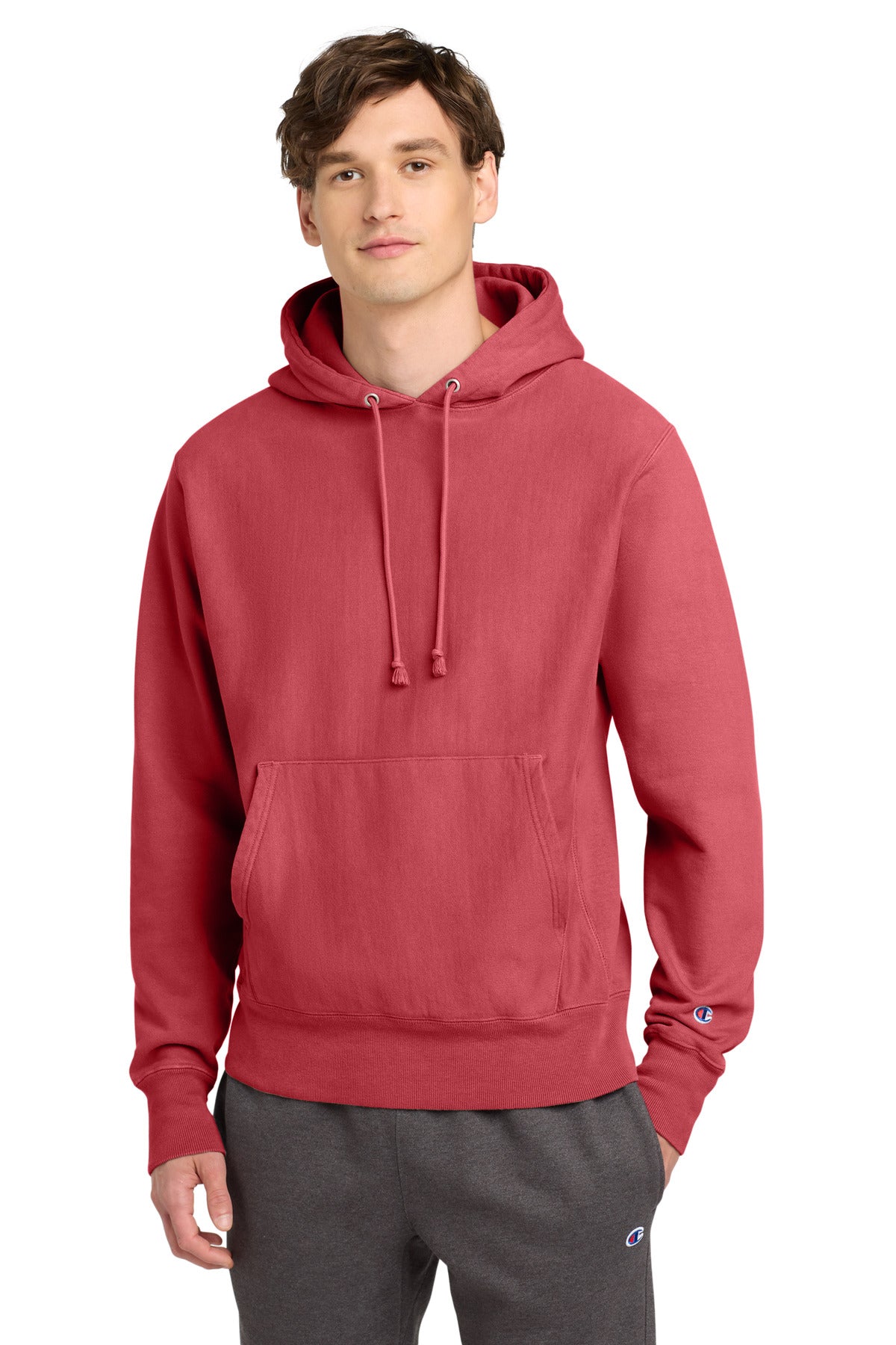 Custom Crimson Reverse Weave Garment-Dyed Hoodie GDS101, personalized by SanCanDo Swag in Argyle, TX