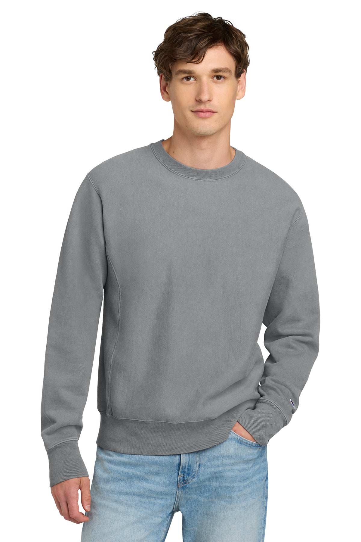 Custom Concrete Reverse Weave Garment-Dyed Crewneck GDS149, personalized by SanCanDo Swag in Argyle, TX