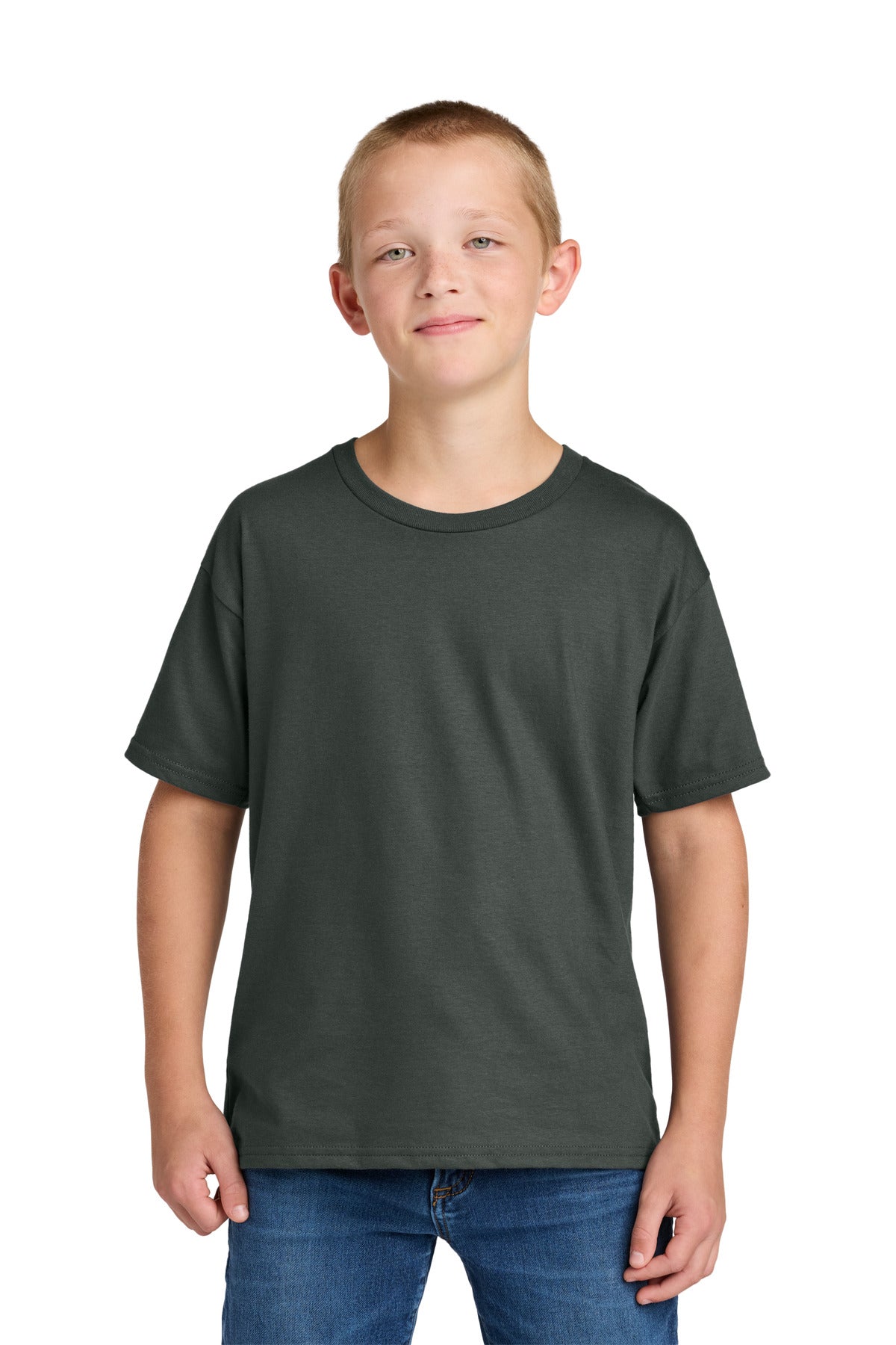 Custom Charcoal Grey Ultimate Youth Ring Spun Tee IC46B, personalized by SanCanDo Swag in Argyle, TX