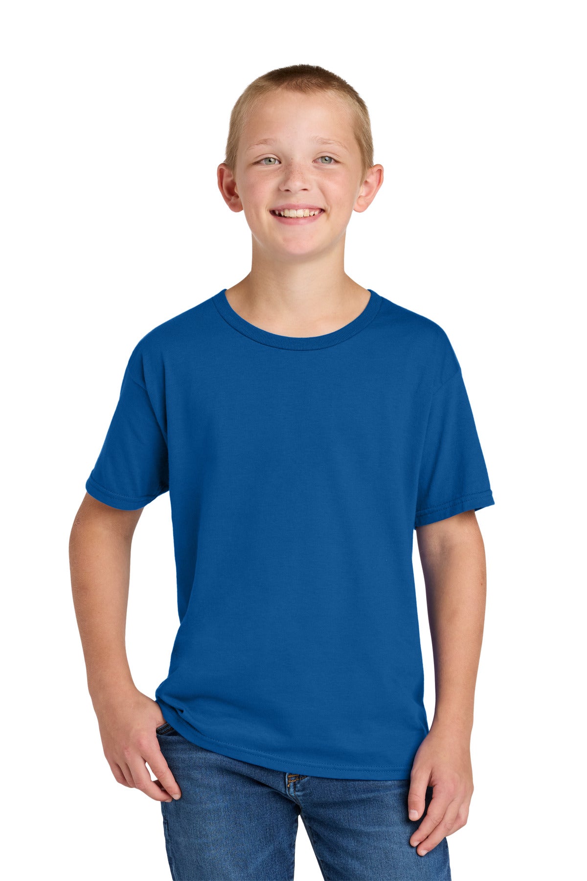 Custom Royal Ultimate Youth Ring Spun Tee IC46B, personalized by SanCanDo Swag in Argyle, TX