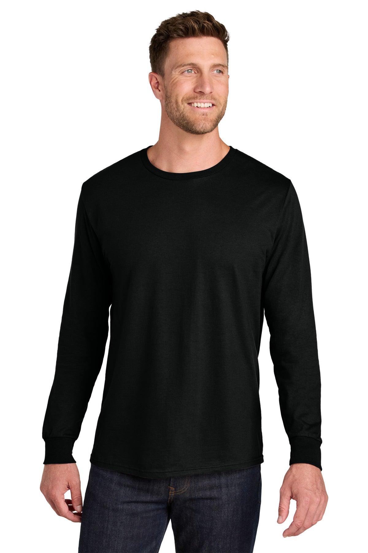 Custom Black Ink Ultimate Ring Spun Long Sleeve Tee IC46L, personalized by SanCanDo Swag in Argyle, TX