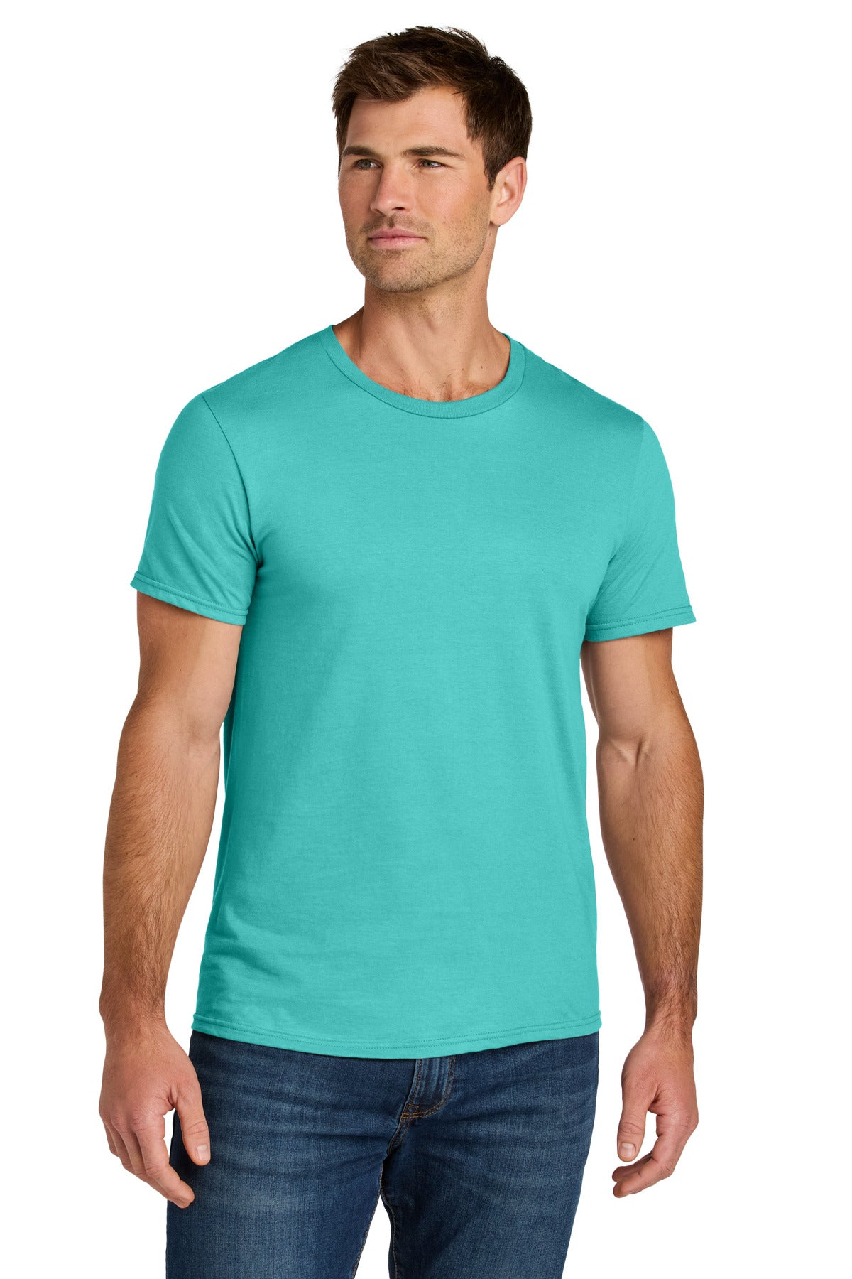 Custom Scuba Blue Ultimate Unisex Ring Spun Tee IC46M, personalized by SanCanDo Swag in Argyle, TX