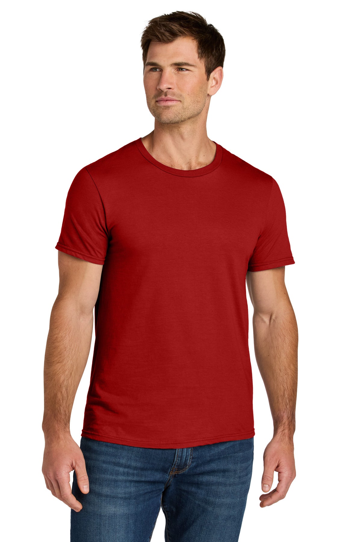 Custom True Red Ultimate Unisex Ring Spun Tee IC46M, personalized by SanCanDo Swag in Argyle, TX