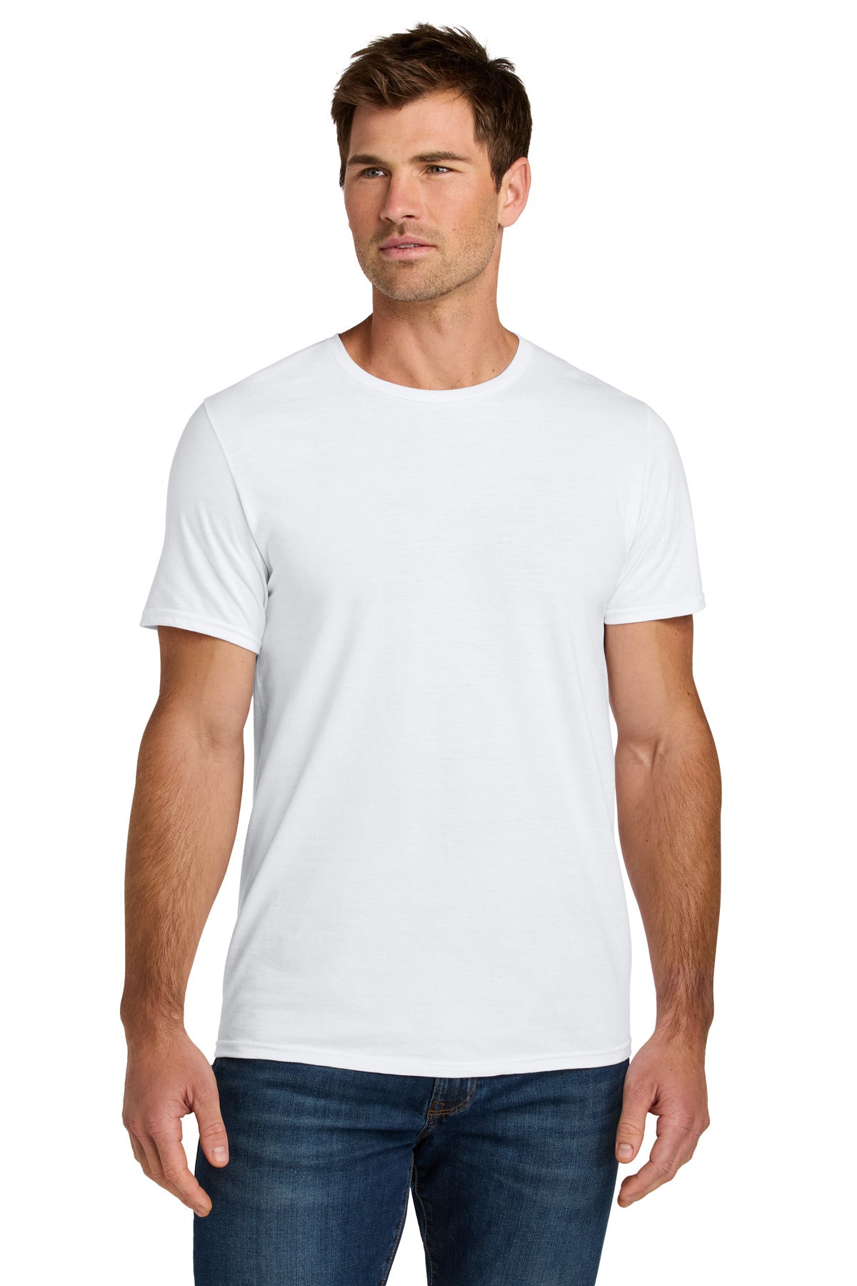 Custom White Ultimate Unisex Ring Spun Tee IC46M, personalized by SanCanDo Swag in Argyle, TX