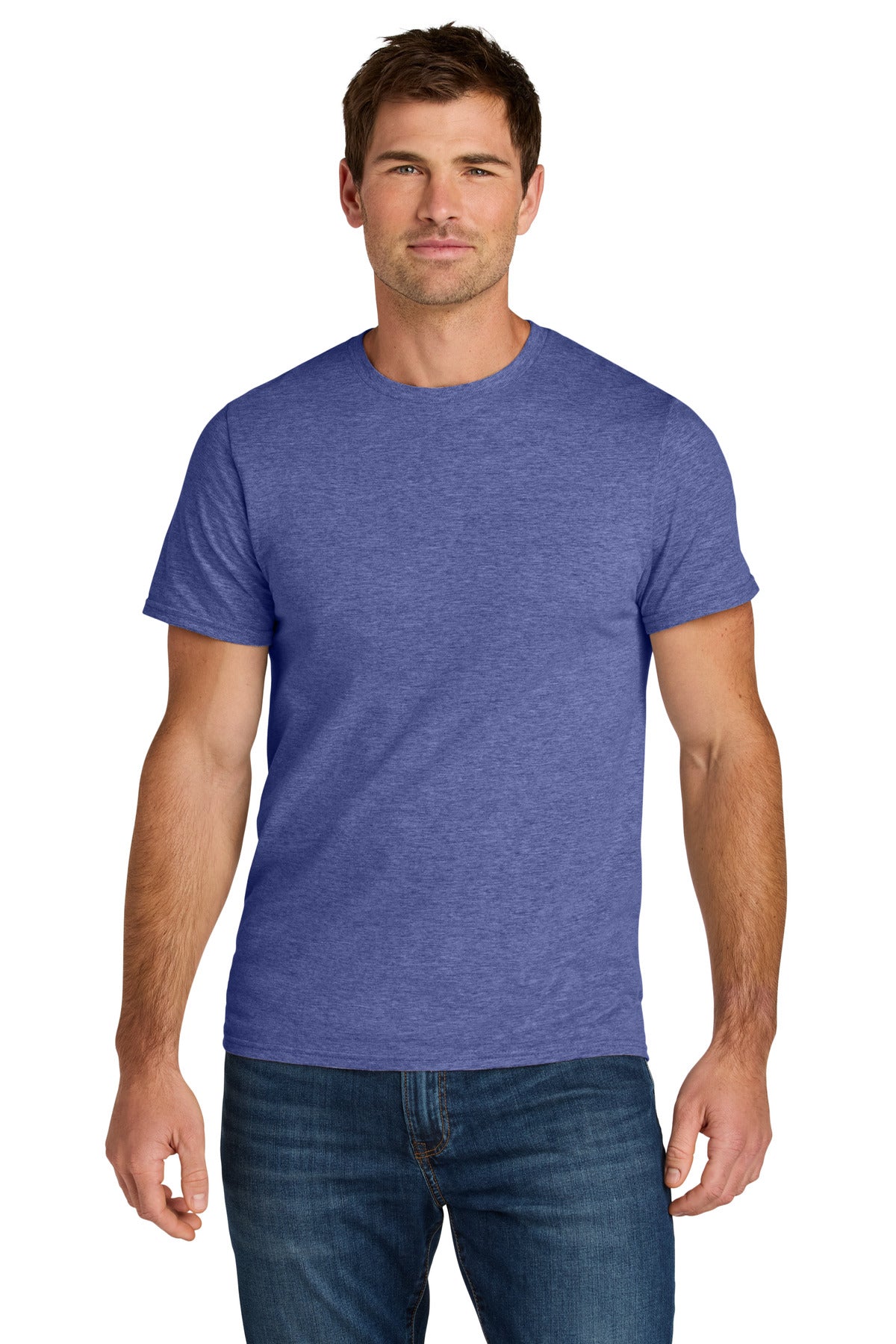 Custom Retro Heather Purple Ultimate Unisex Ring Spun Tee IC46M, personalized by SanCanDo Swag in Argyle, TX