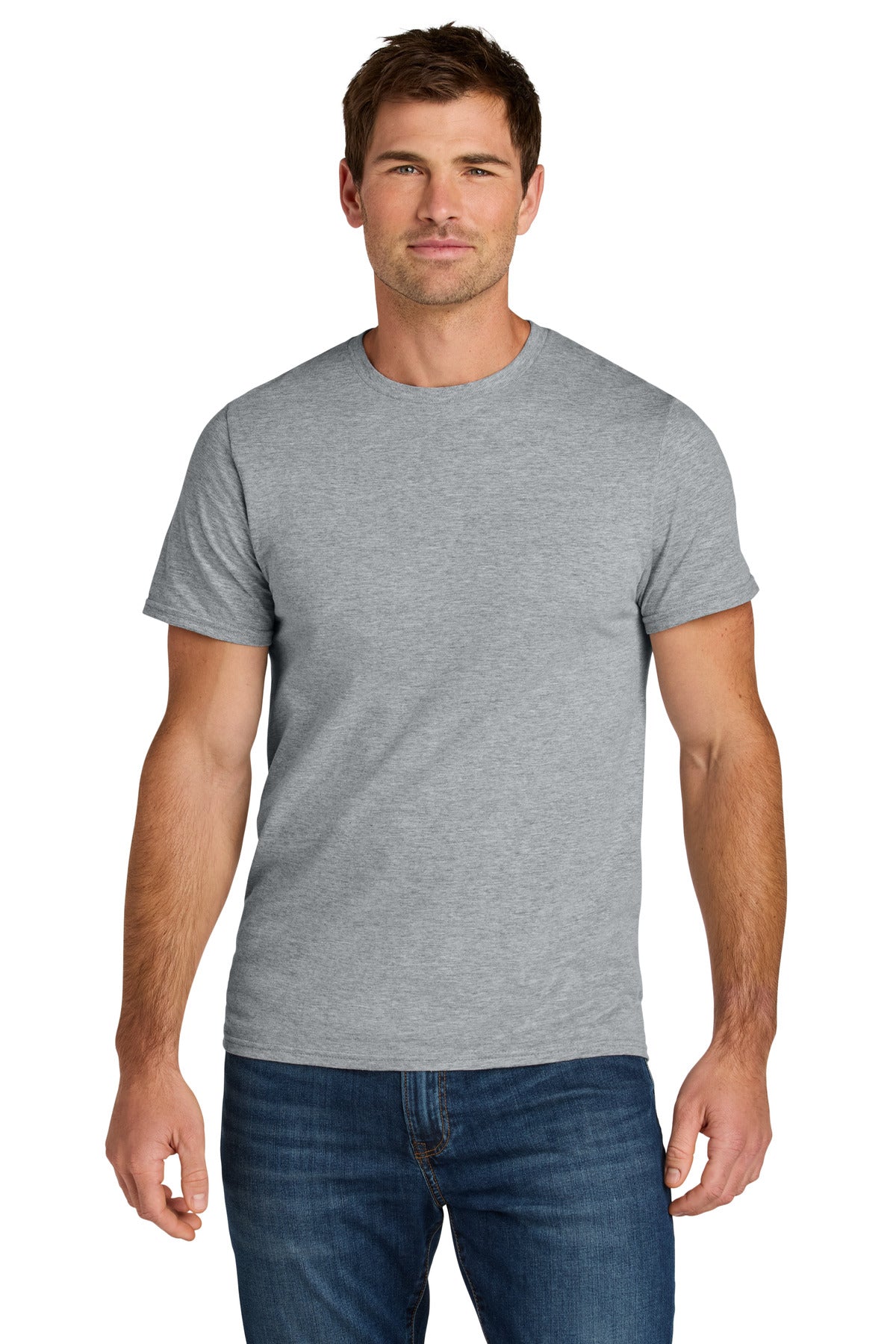 Custom Athletic Heather Ultimate Unisex Ring Spun Tee IC46M, personalized by SanCanDo Swag in Argyle, TX