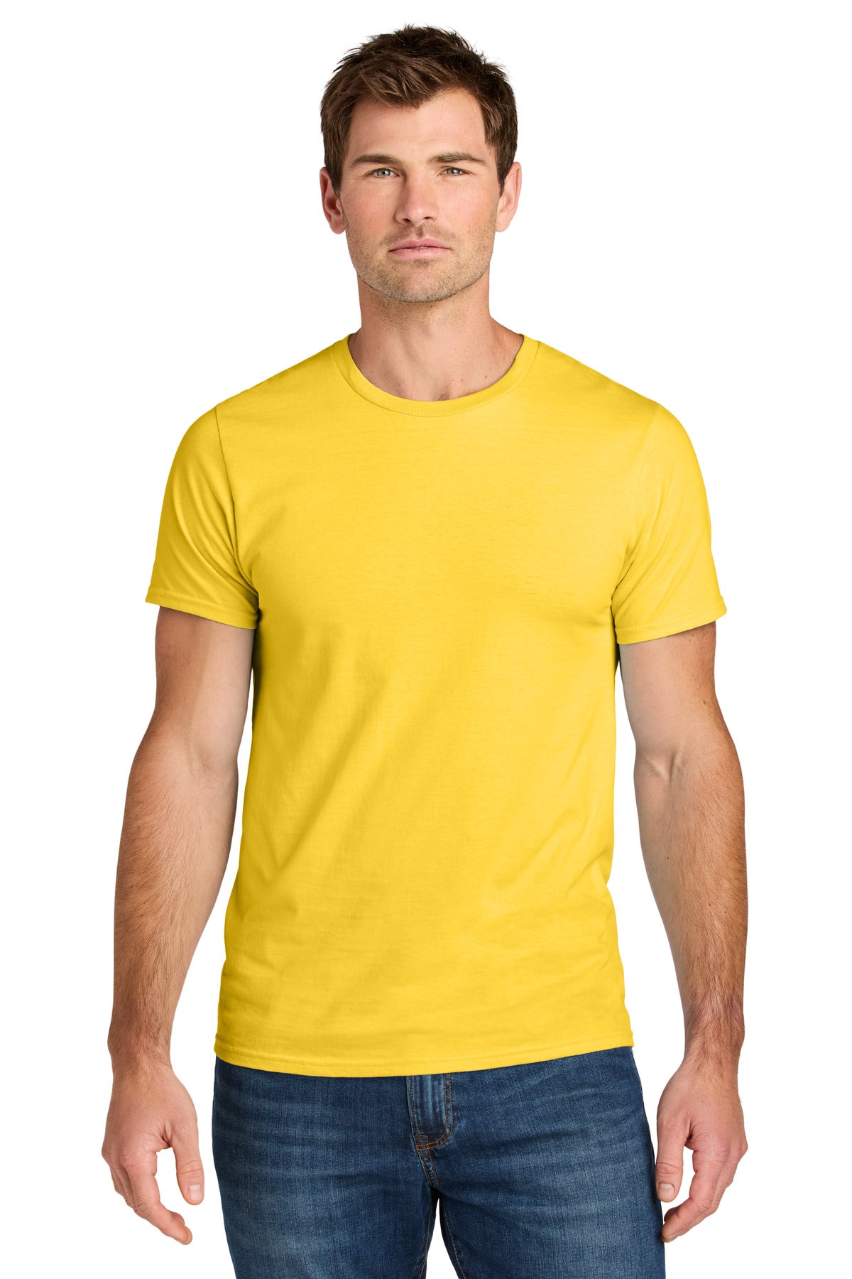 Custom Island Yellow Ultimate Unisex Ring Spun Tee IC46M, personalized by SanCanDo Swag in Argyle, TX