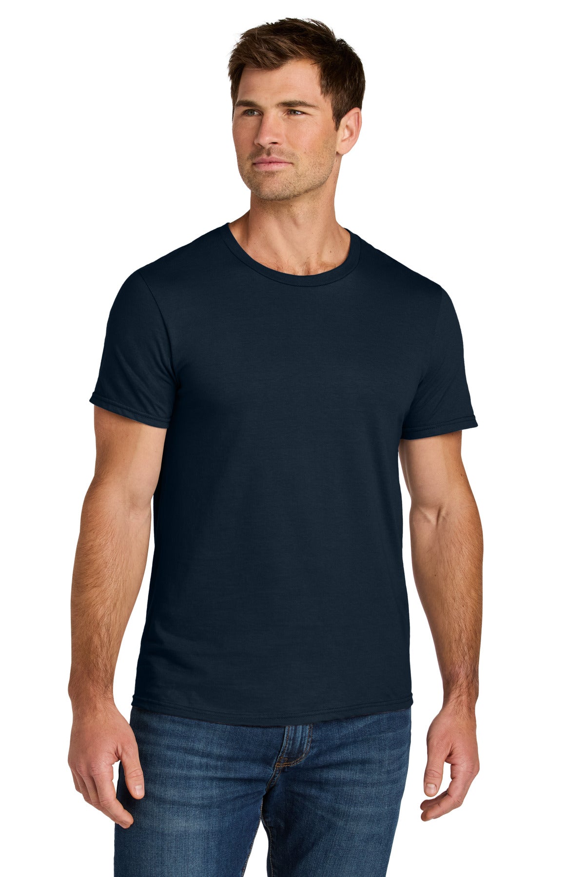 Custom J. Navy Ultimate Unisex Ring Spun Tee IC46M, personalized by SanCanDo Swag in Argyle, TX