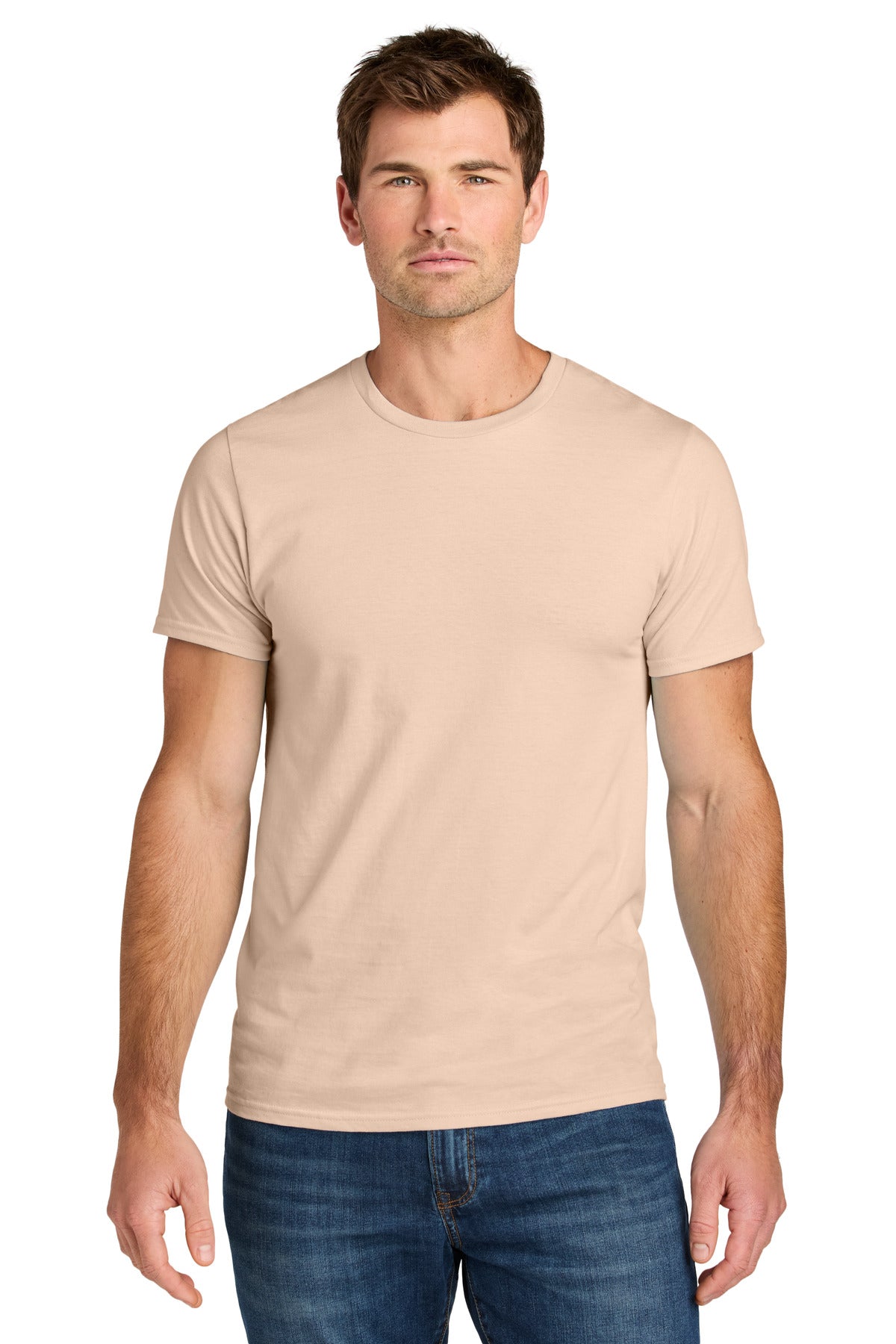 Custom Blush Pink Ultimate Unisex Ring Spun Tee IC46M, personalized by SanCanDo Swag in Argyle, TX