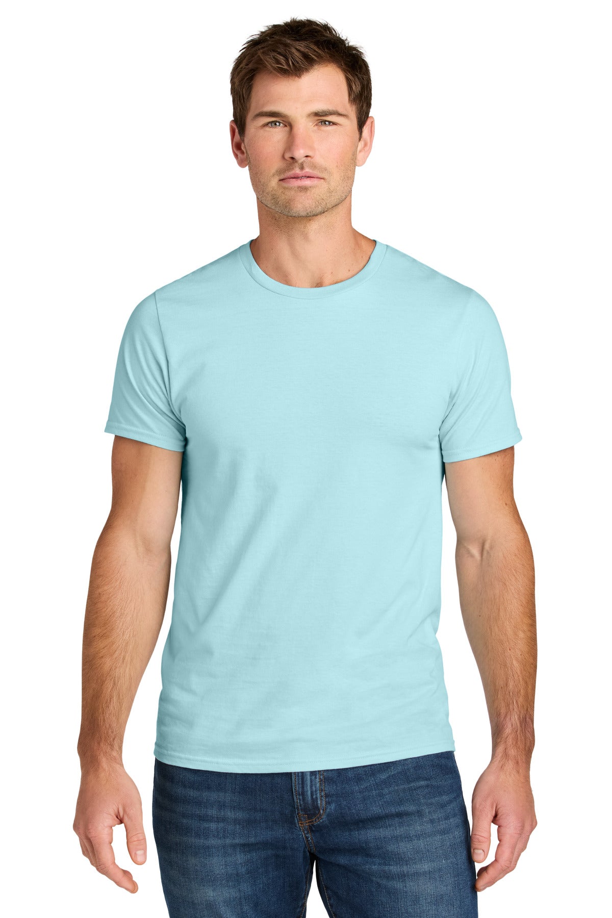 Custom Breezy Blue Ultimate Unisex Ring Spun Tee IC46M, personalized by SanCanDo Swag in Argyle, TX