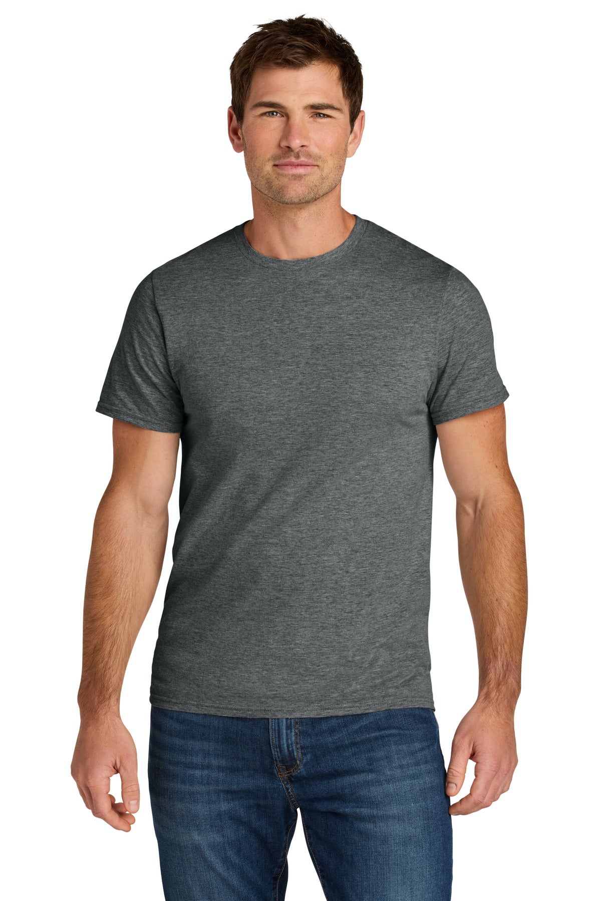Custom Charcoal Heather Ultimate Unisex Ring Spun Tee IC46M, personalized by SanCanDo Swag in Argyle, TX