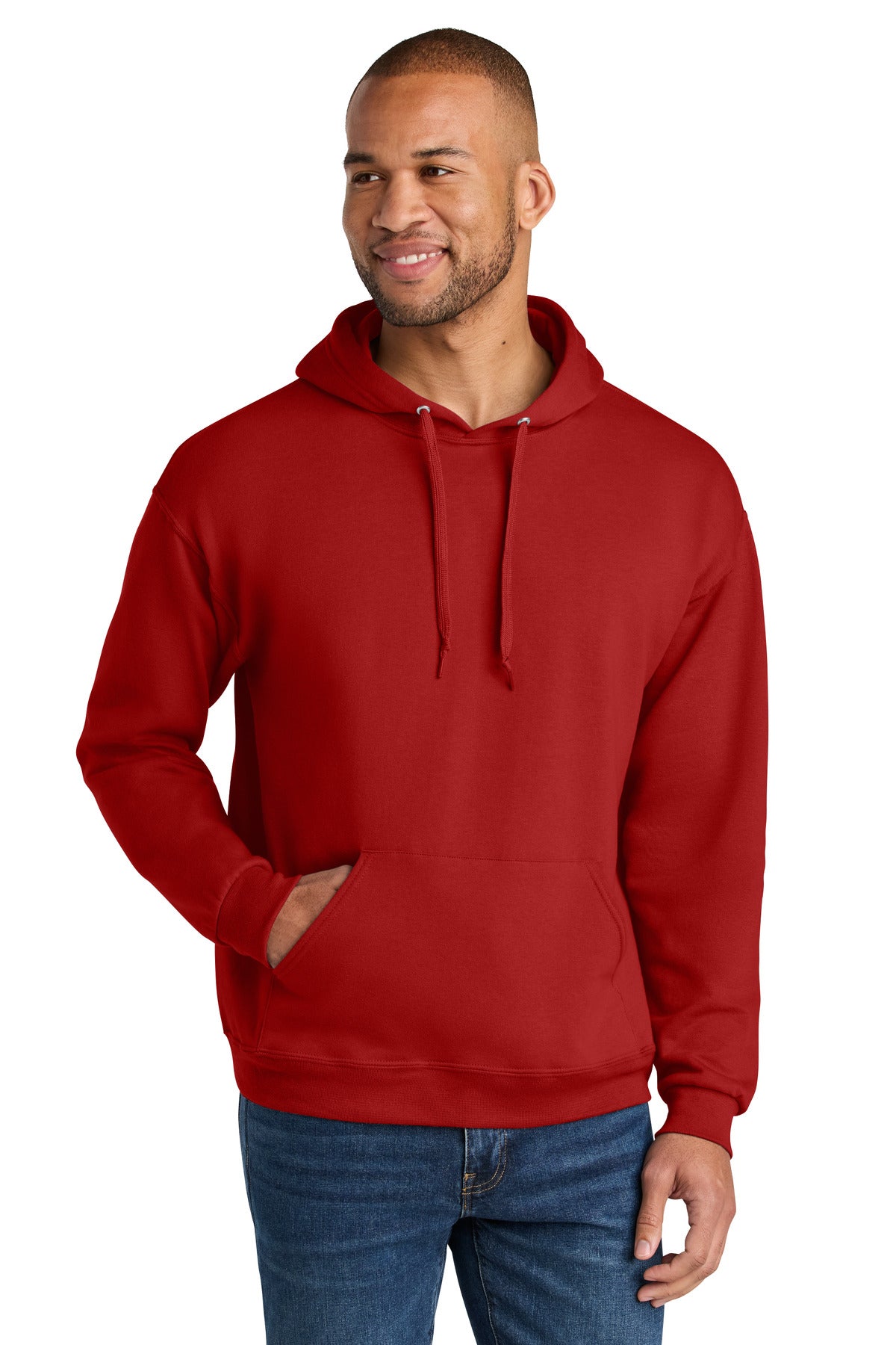 Custom True Red Ultimate Unisex CVC Ring Spun Hoodie IC49M, personalized by SanCanDo Swag in Argyle, TX