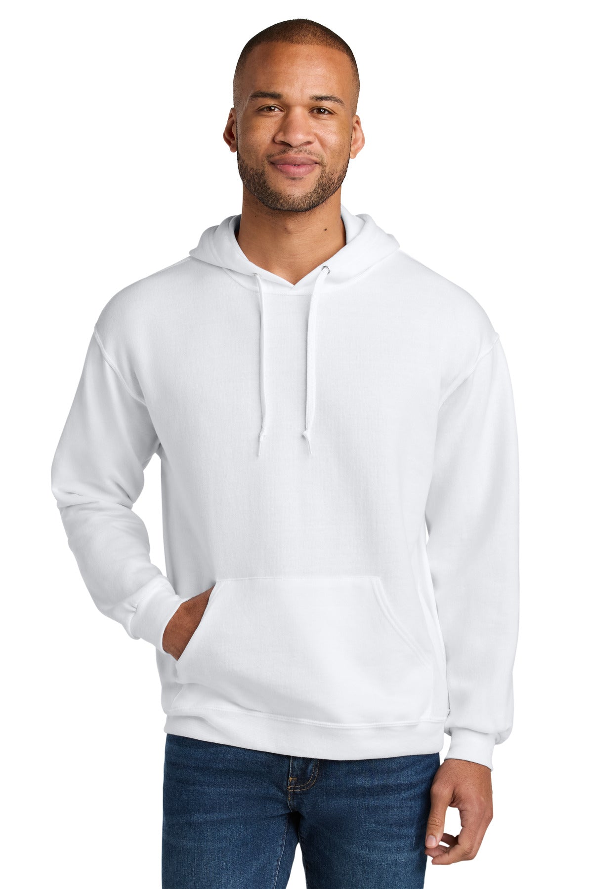 Custom White Ultimate Unisex CVC Ring Spun Hoodie IC49M, personalized by SanCanDo Swag in Argyle, TX