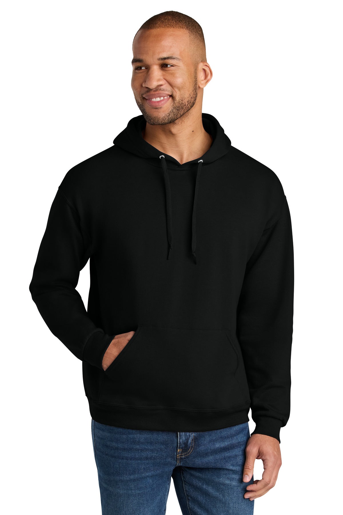 Custom Black Ink Ultimate Unisex CVC Ring Spun Hoodie IC49M, personalized by SanCanDo Swag in Argyle, TX