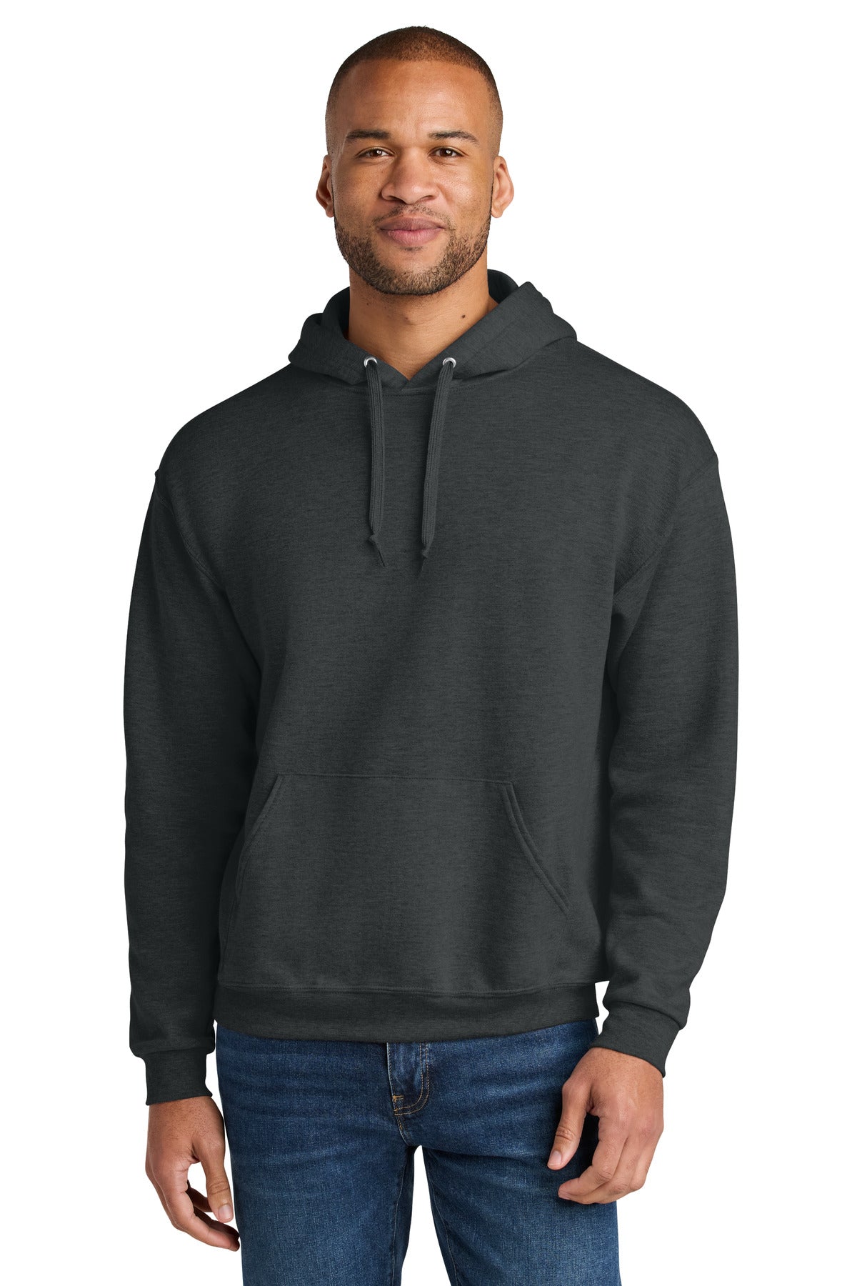 Custom Black Ink Heather Ultimate Unisex CVC Ring Spun Hoodie IC49M, personalized by SanCanDo Swag in Argyle, TX