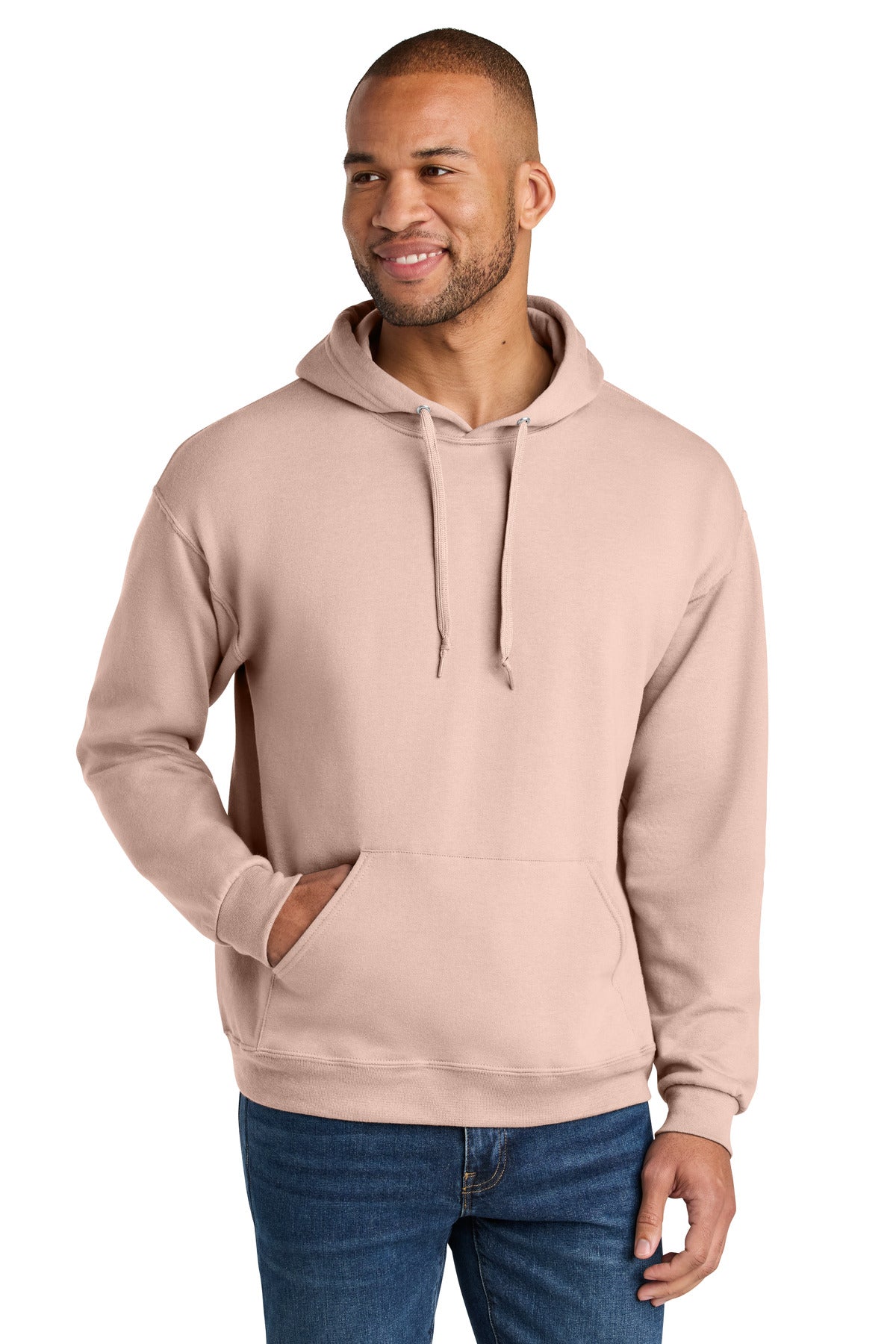 Custom Blush Pink Ultimate Unisex CVC Ring Spun Hoodie IC49M, personalized by SanCanDo Swag in Argyle, TX