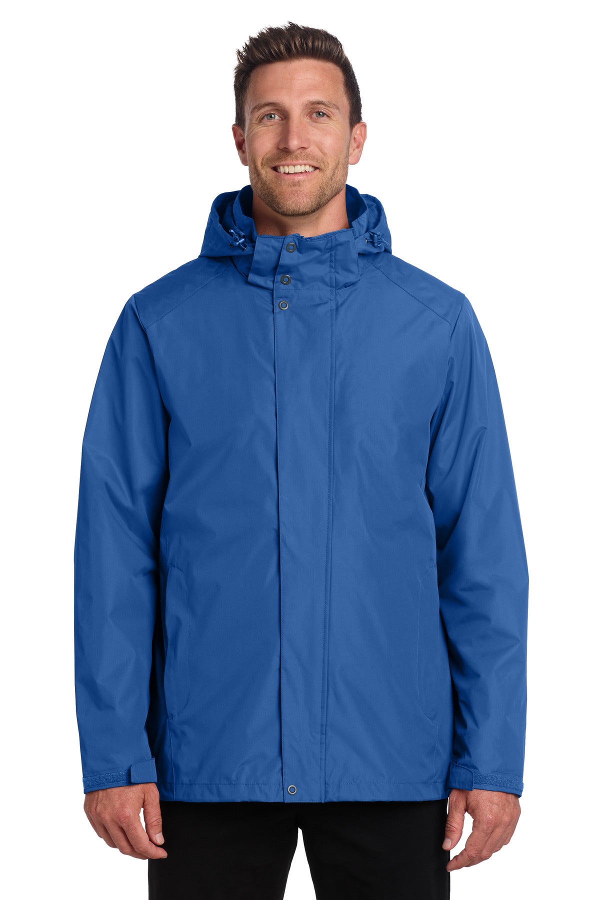 Custom True Blue All-Weather 3-in-1 Jacket J123, personalized by SanCanDo Swag in Argyle, TX