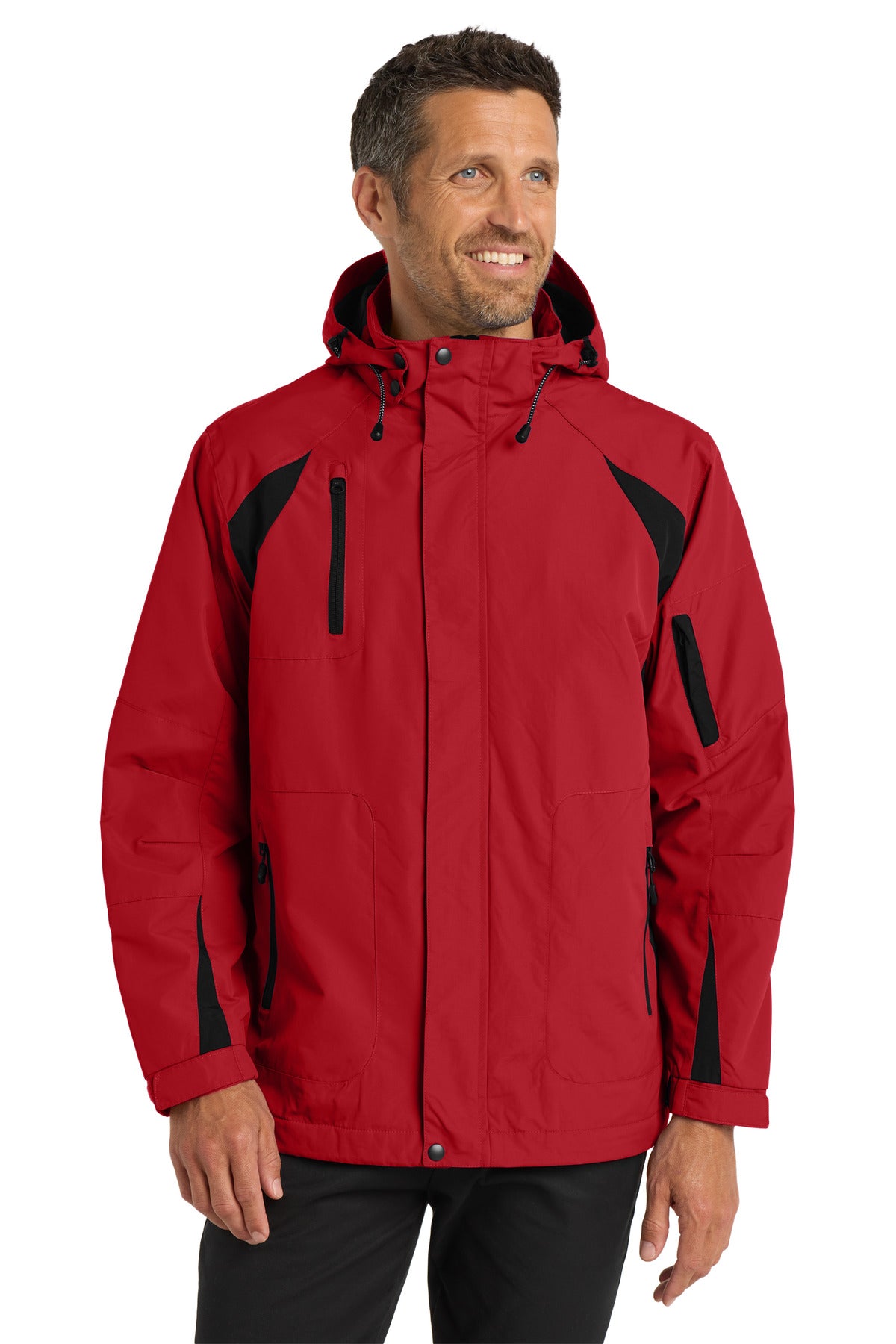 Custom True Red/ Black All-Season II Jacket J304, personalized by SanCanDo Swag in Argyle, TX