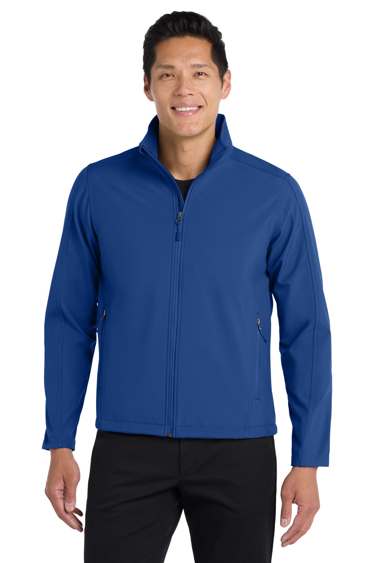 Custom True Royal Core Soft Shell Jacket J317, personalized by SanCanDo Swag in Argyle, TX