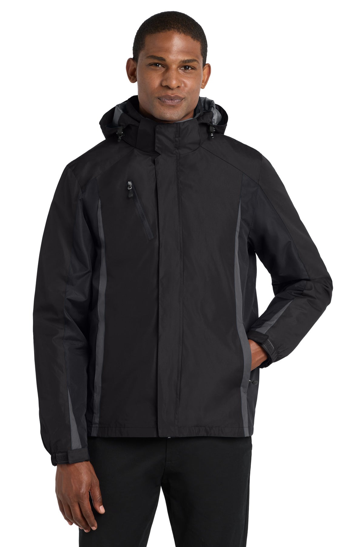 Custom Black/ Black/ Magnet Colorblock 3-in-1 Jacket J321, personalized by SanCanDo Swag in Argyle, TX