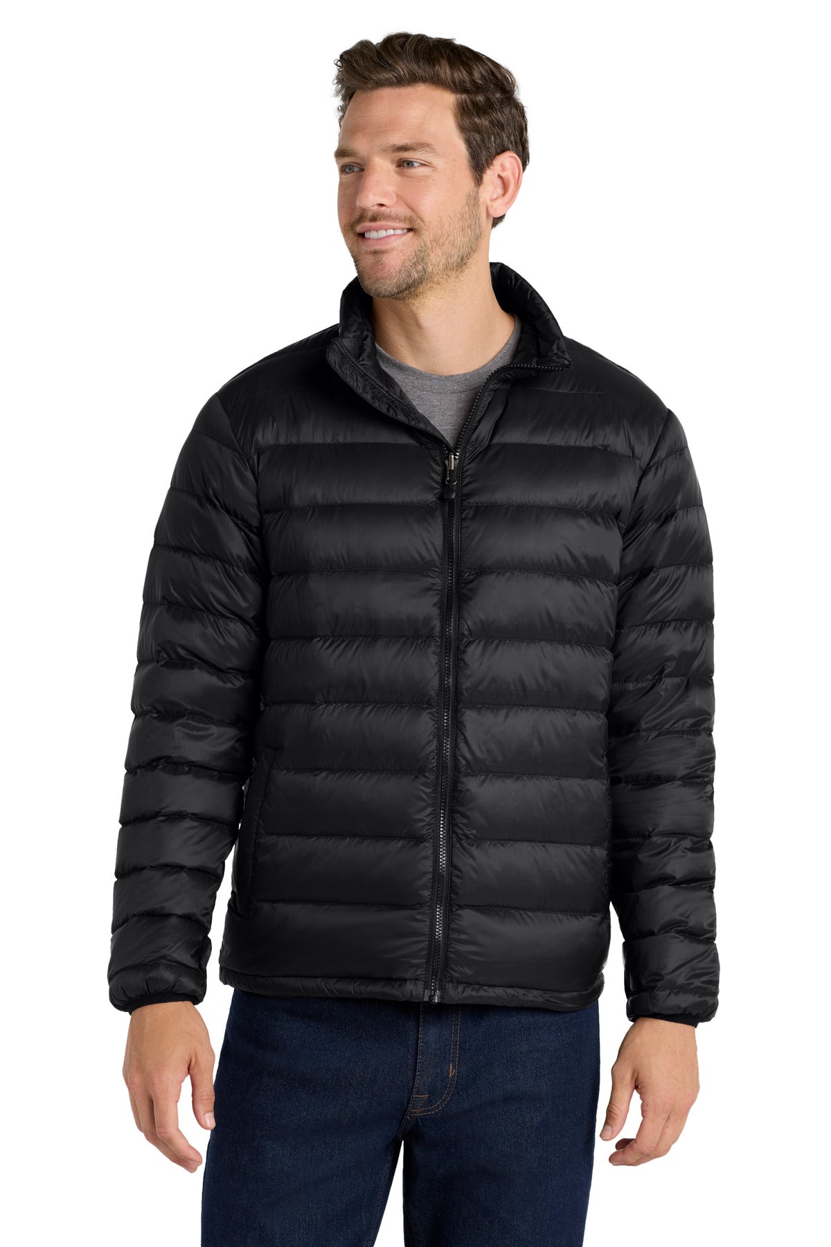 Custom Black Down Jacket J323, personalized by SanCanDo Swag in Argyle, TX