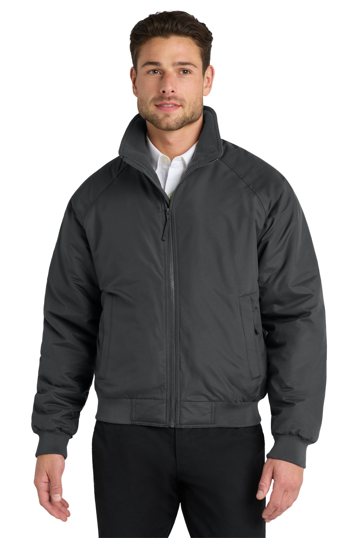 Custom Battleship Grey Charger Jacket J328, personalized by SanCanDo Swag in Argyle, TX