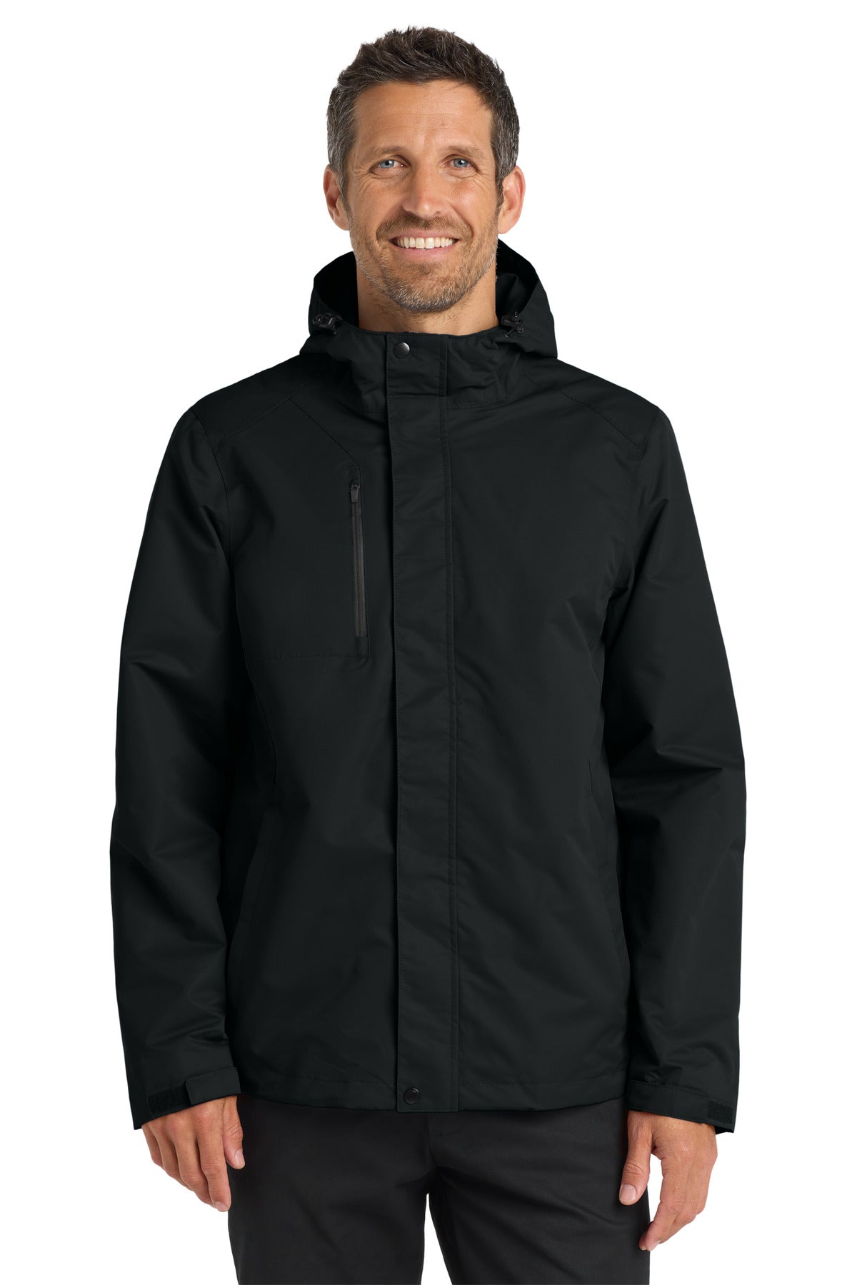 Custom Black All-Conditions Jacket J331, personalized by SanCanDo Swag in Argyle, TX