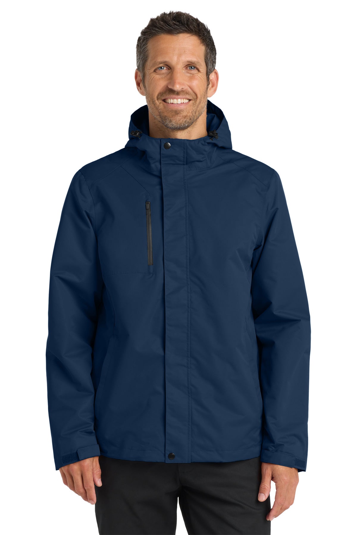 Custom True Navy All-Conditions Jacket J331, personalized by SanCanDo Swag in Argyle, TX