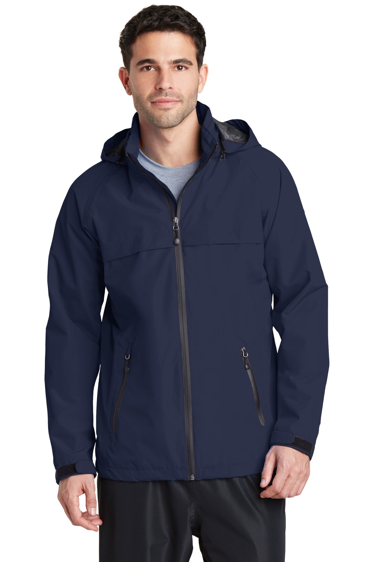 Custom True Navy Torrent Waterproof Jacket J333, personalized by SanCanDo Swag in Argyle, TX