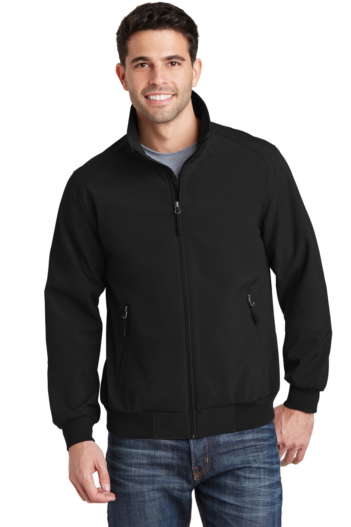 Custom Black Soft Shell Bomber Jacket J337, personalized by SanCanDo Swag in Argyle, TX