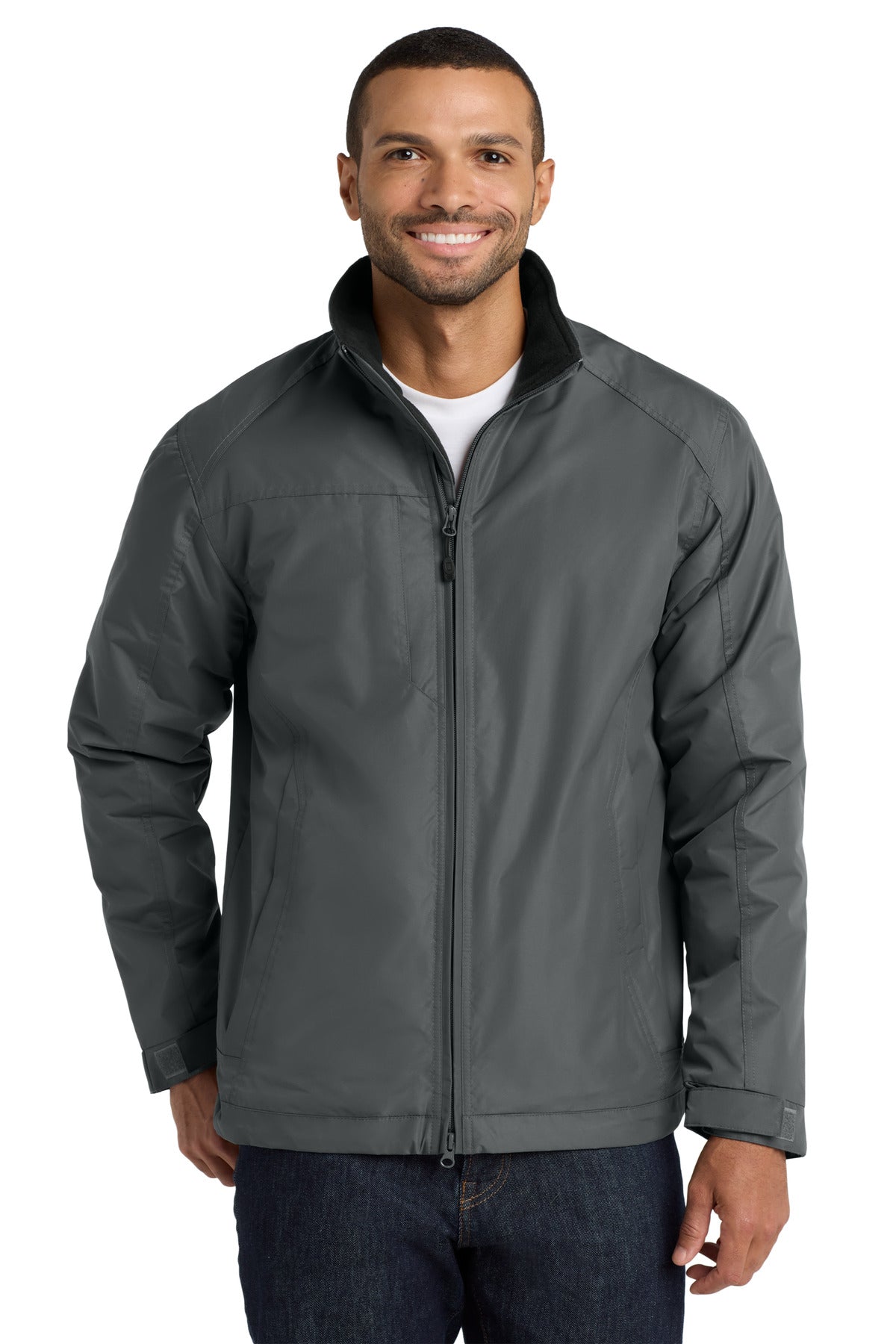 Custom Steel Grey/ True Black Challenger II Jacket J354, personalized by SanCanDo Swag in Argyle, TX