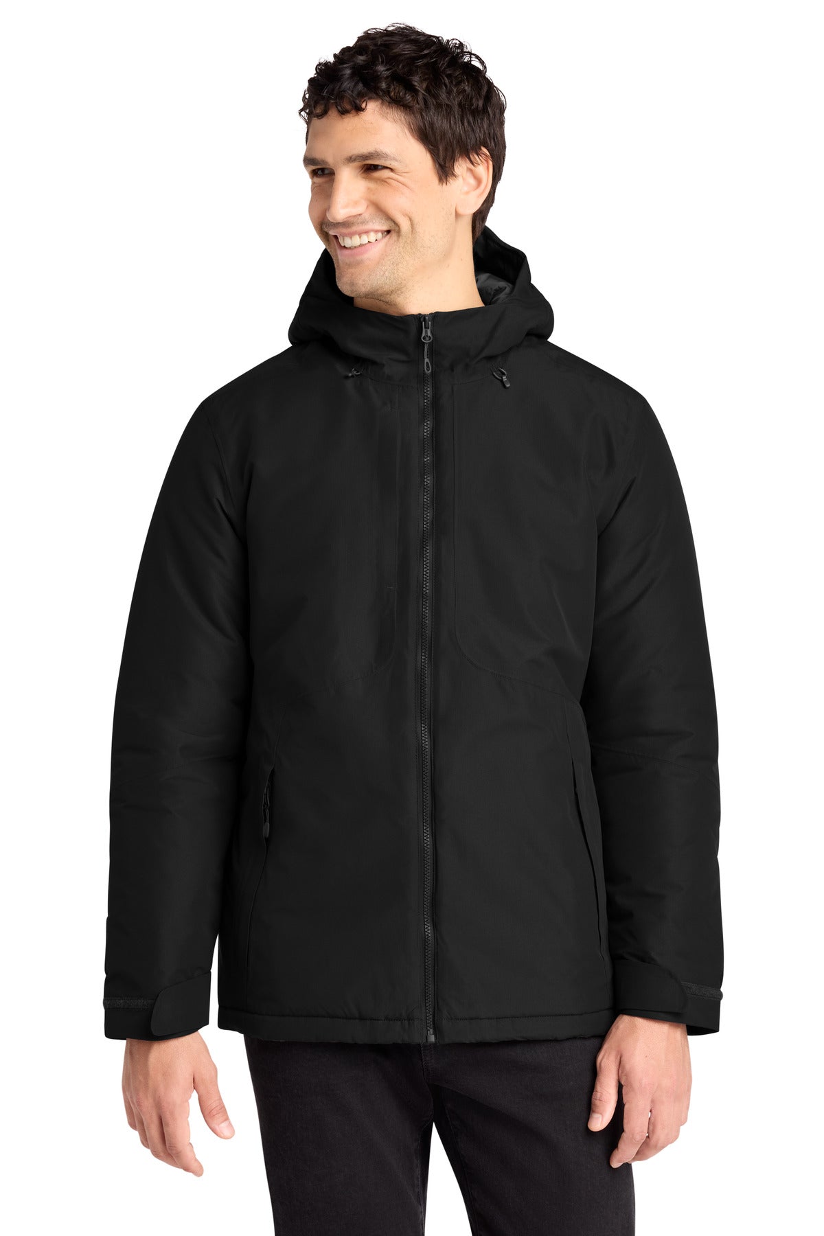 Custom Deep Black Venture Waterproof Insulated Jacket J362, personalized by SanCanDo Swag in Argyle, TX