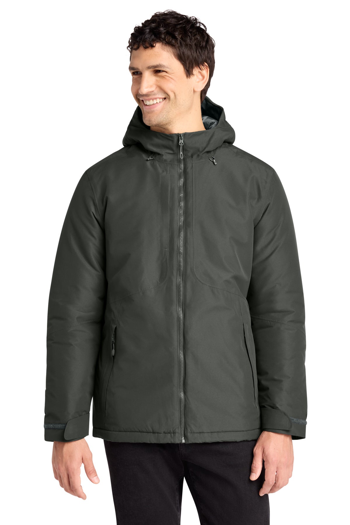 Custom Grey Smoke Venture Waterproof Insulated Jacket J362, personalized by SanCanDo Swag in Argyle, TX