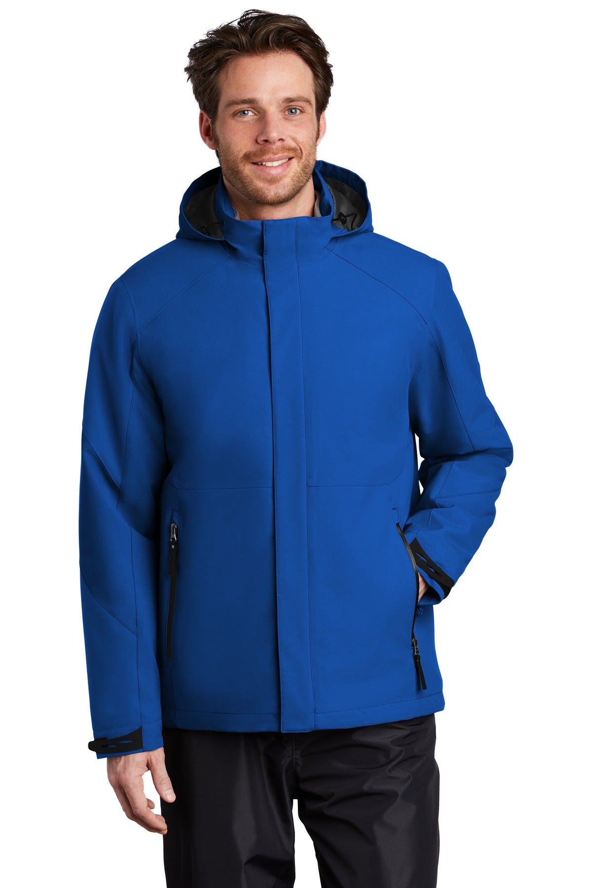 Custom Cobalt Blue Insulated Waterproof Tech Jacket J405, personalized by SanCanDo Swag in Argyle, TX