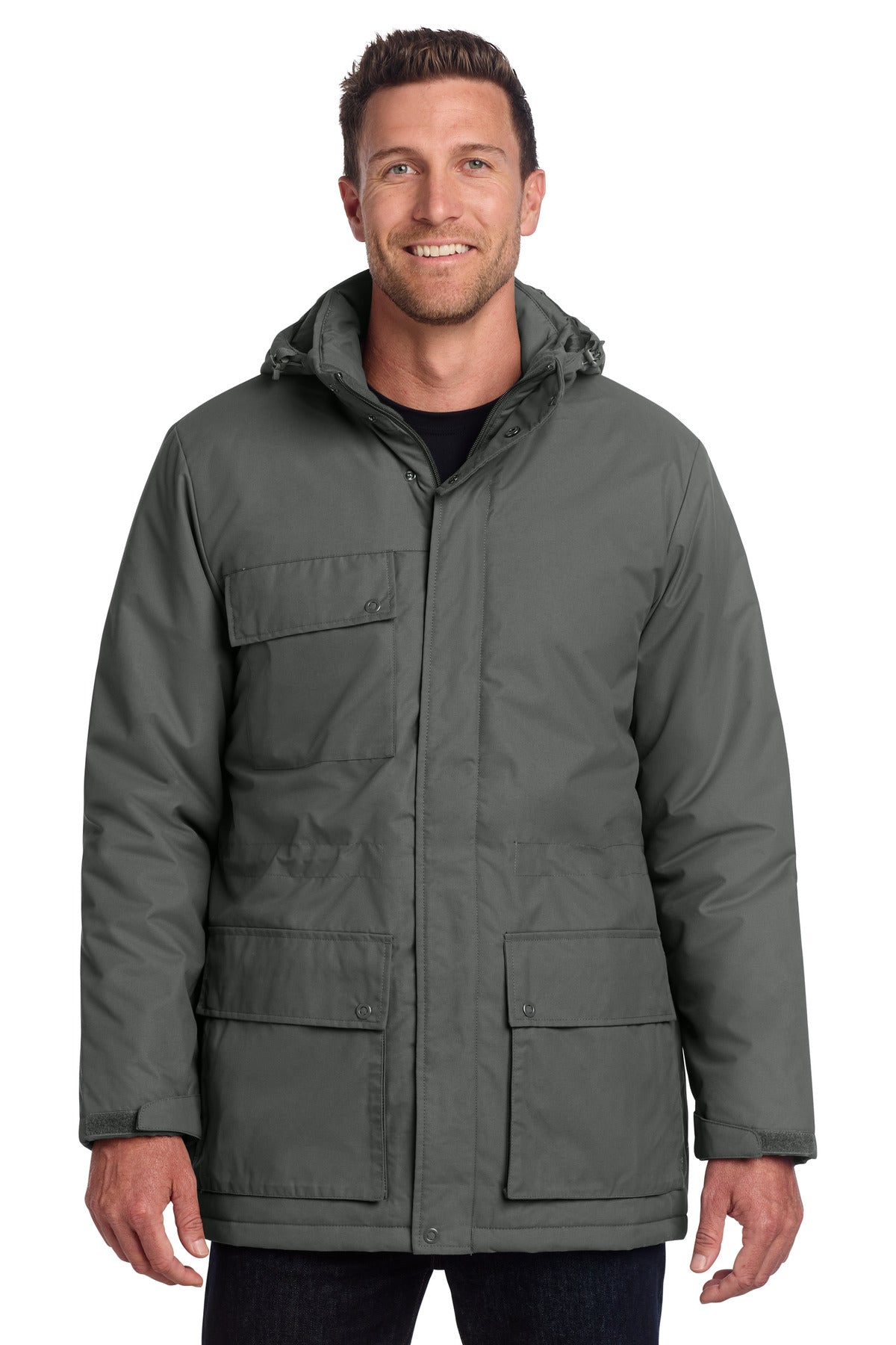 Custom Storm Grey Excursion Parka J599, personalized by SanCanDo Swag in Argyle, TX