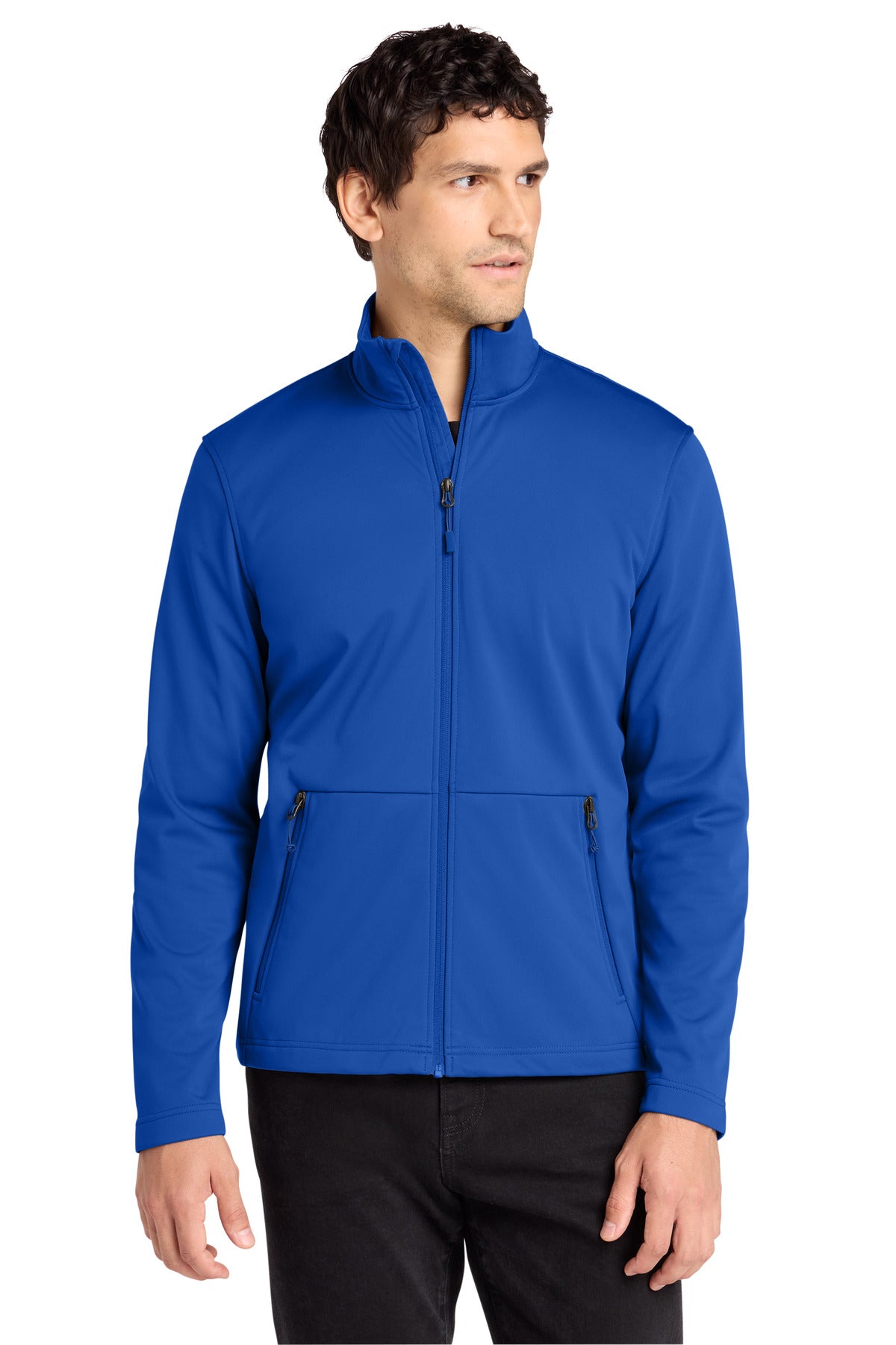 Custom True Royal Flexshell Jacket J617, personalized by SanCanDo Swag in Argyle, TX