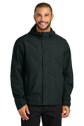Custom Deep Black C-FREE Rain Jacket J714, personalized by SanCanDo Swag in Argyle, TX