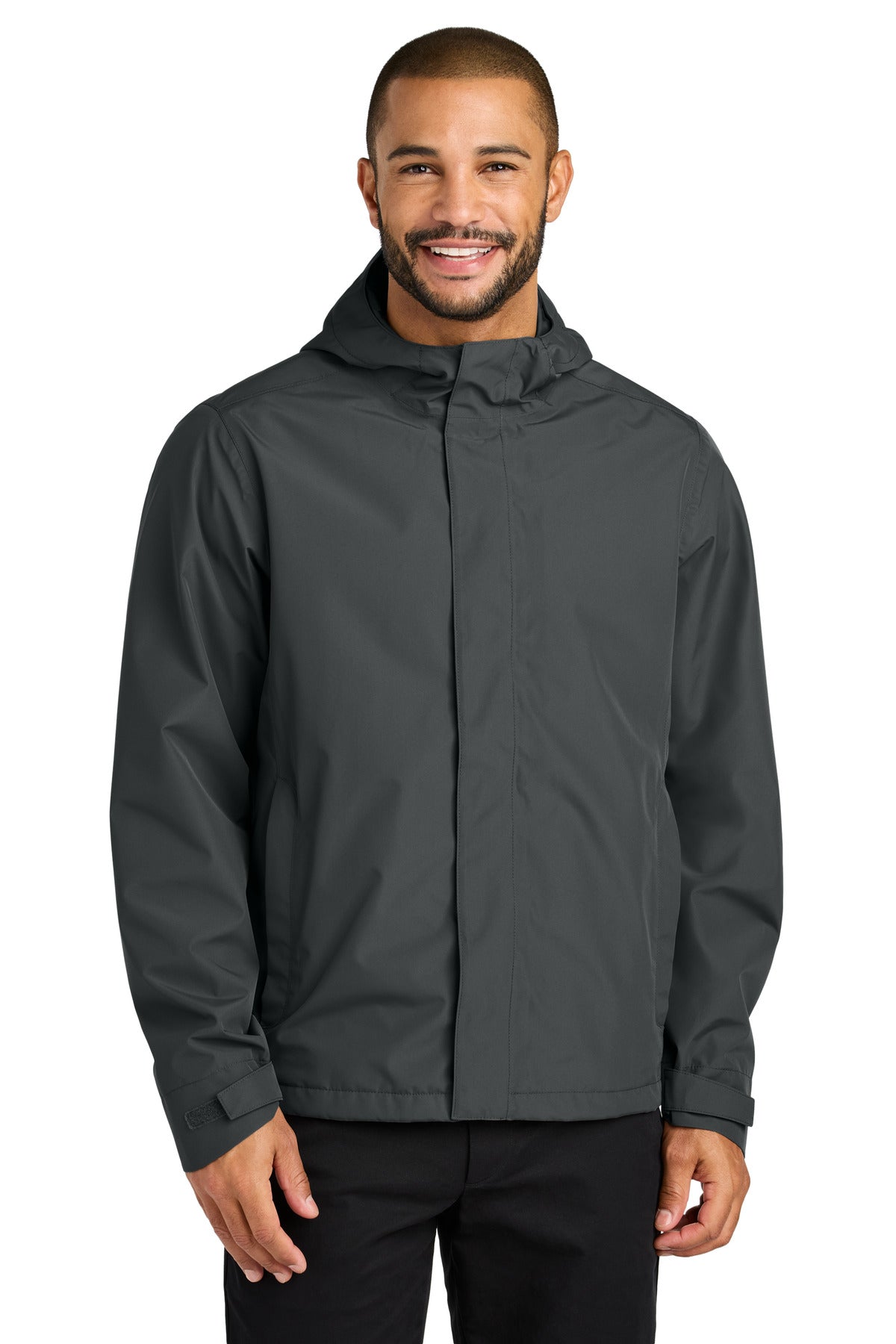 Custom Grey Steel C-FREE Rain Jacket J714, personalized by SanCanDo Swag in Argyle, TX
