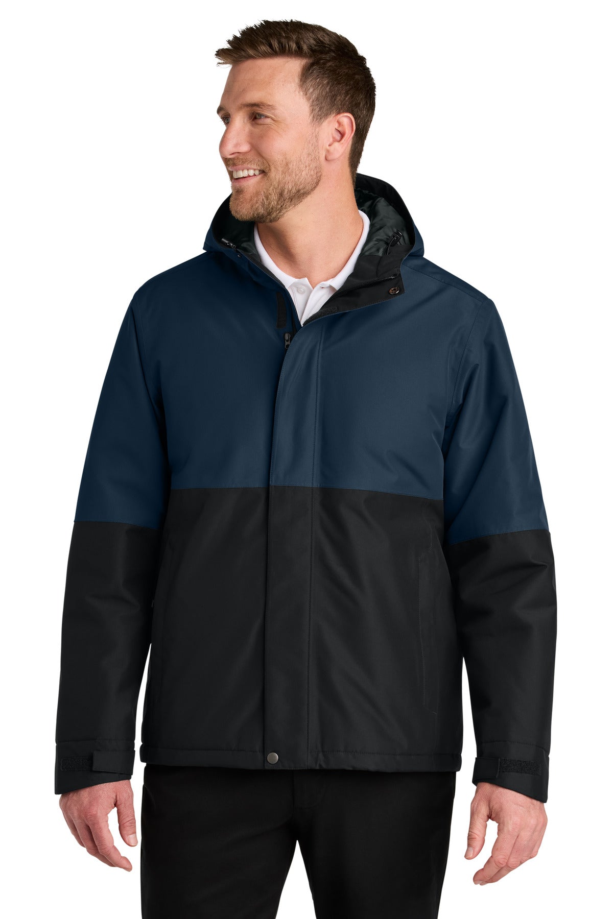 Custom Dress Blue Navy/ Deep Black Insulated Heavy Ripstop Jacket J721, personalized by SanCanDo Swag in Argyle, TX