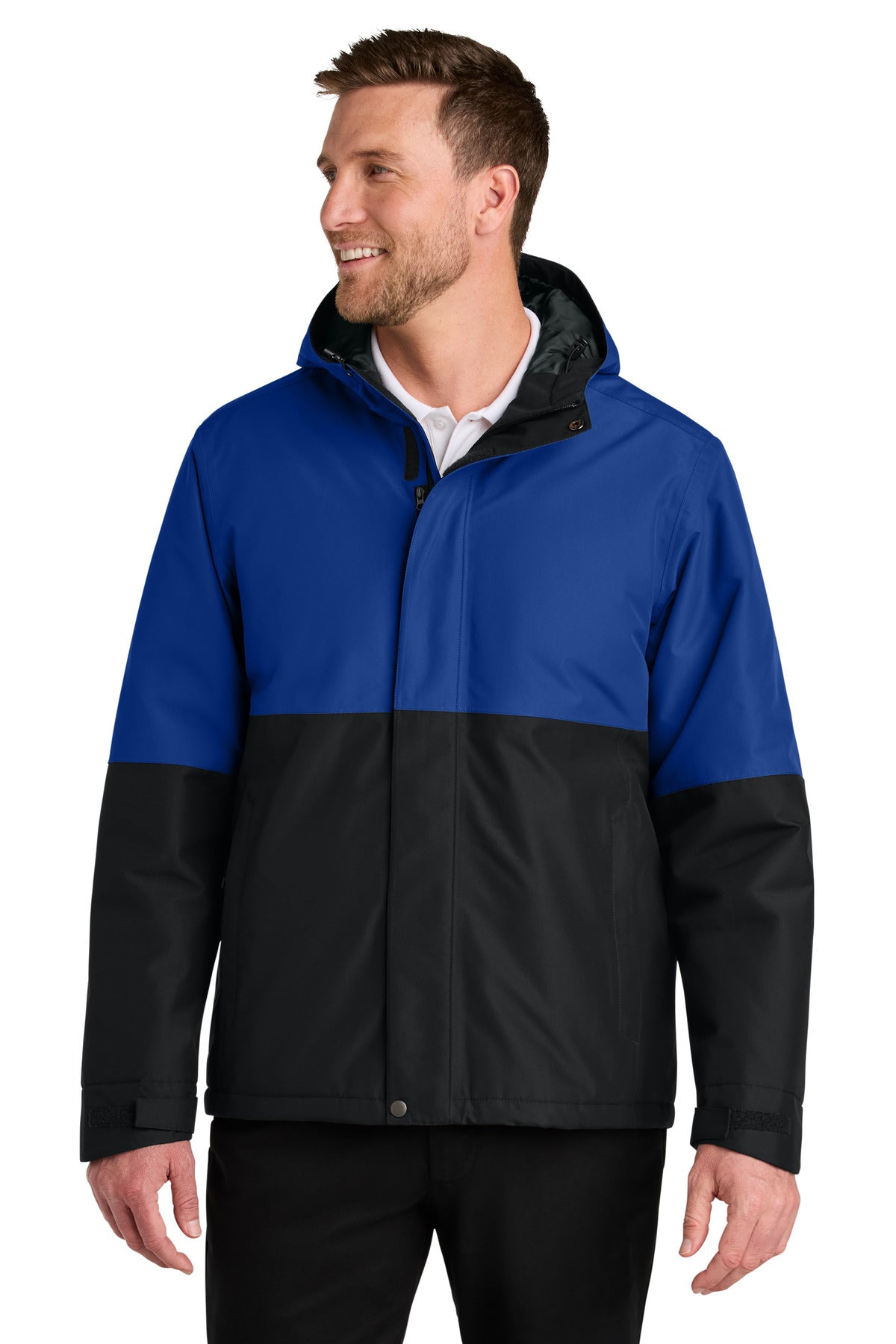 Custom True Royal/ Deep Black Insulated Heavy Ripstop Jacket J721, personalized by SanCanDo Swag in Argyle, TX