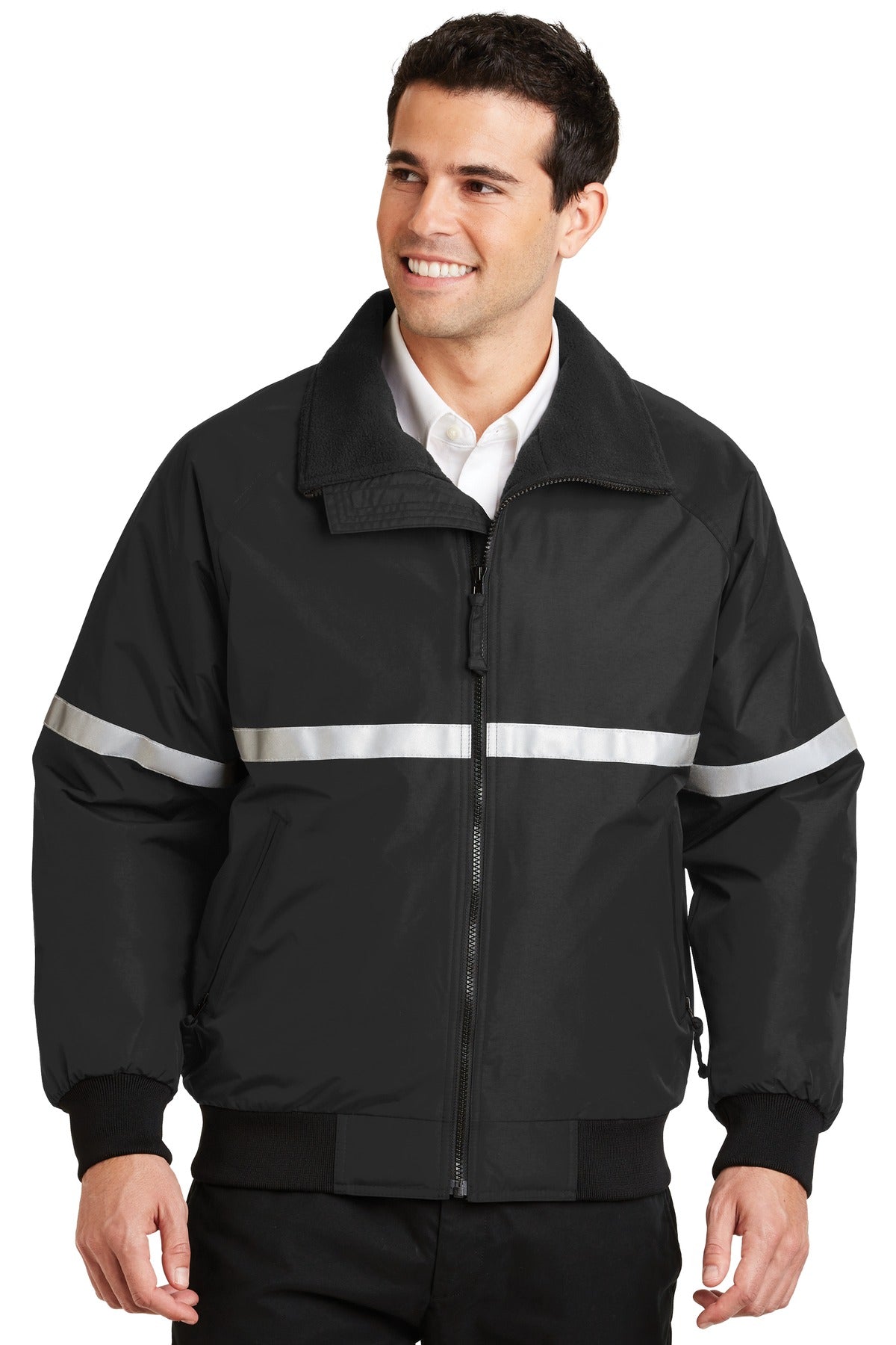 Custom True Black/ True Black/ Reflective Challenger Jacket with Reflective Taping J754R, personalized by SanCanDo Swag in Argyle, TX