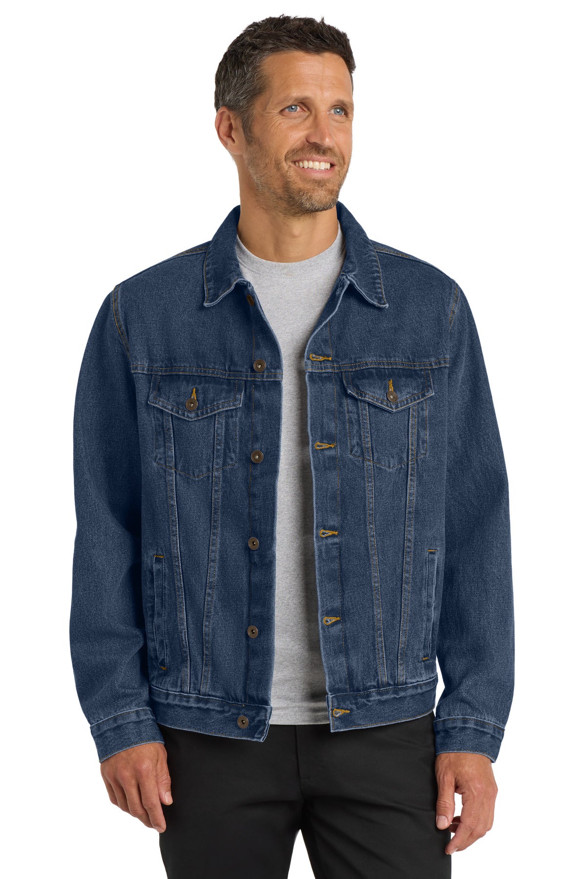 Custom Denim Blue Denim Jacket J7620, personalized by SanCanDo Swag in Argyle, TX