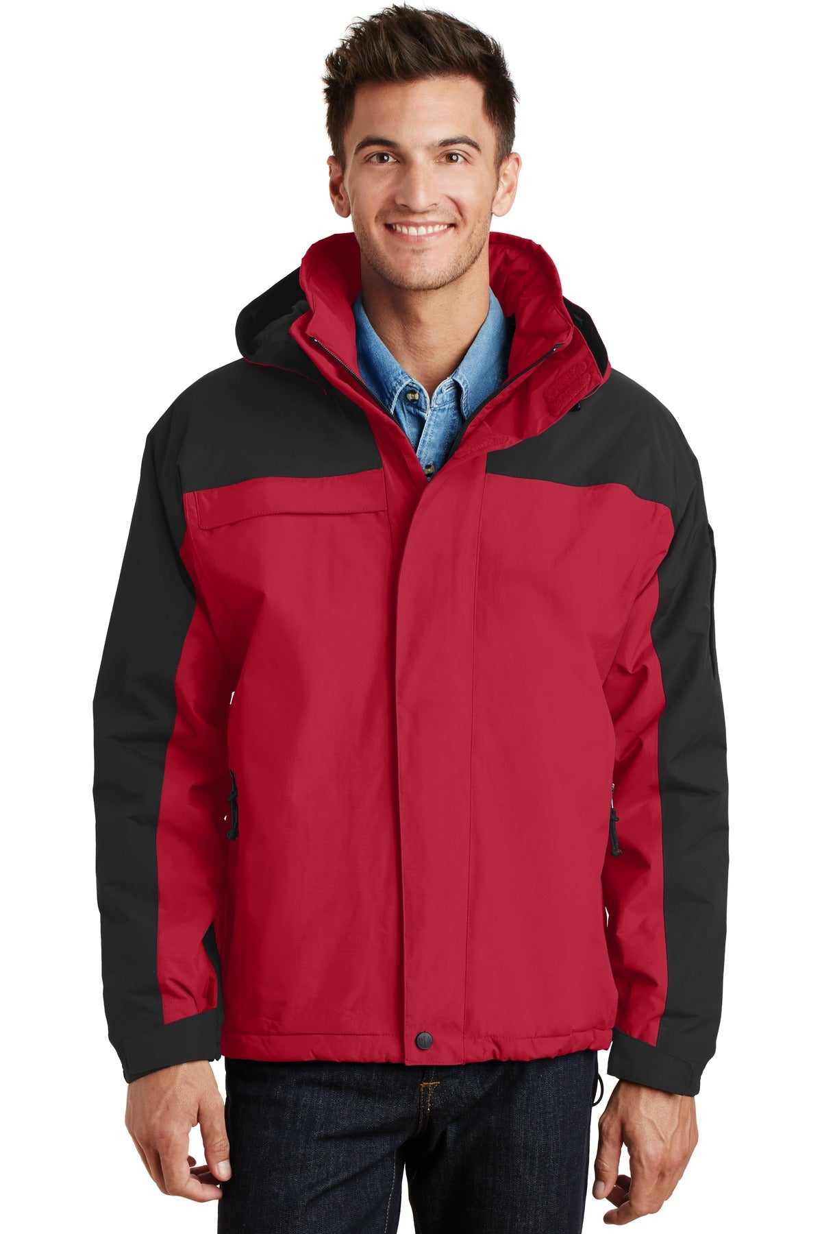 Custom Engine Red/ Black Nootka Jacket J792, personalized by SanCanDo Swag in Argyle, TX