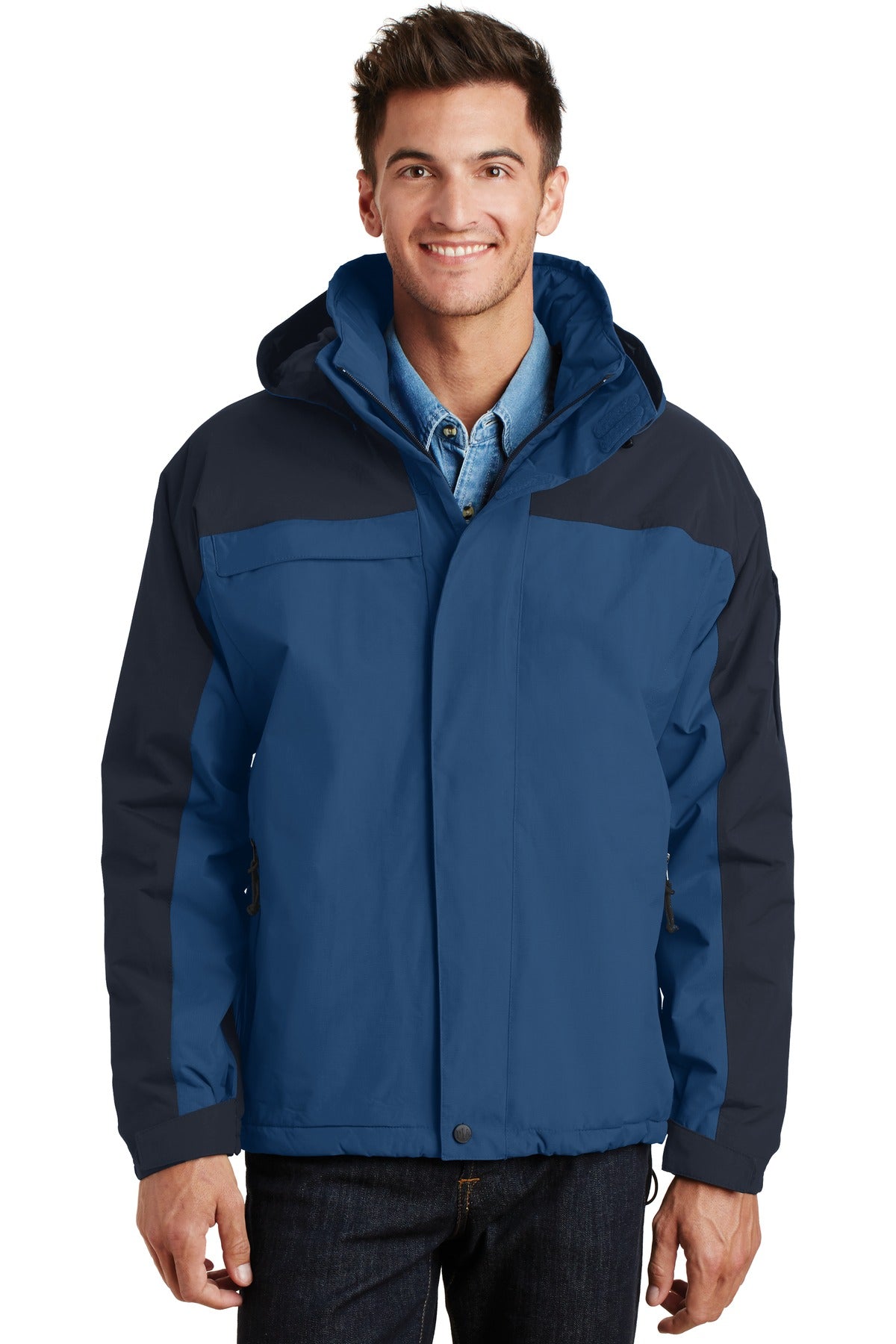 Custom Regatta Blue/ Navy Nootka Jacket J792, personalized by SanCanDo Swag in Argyle, TX