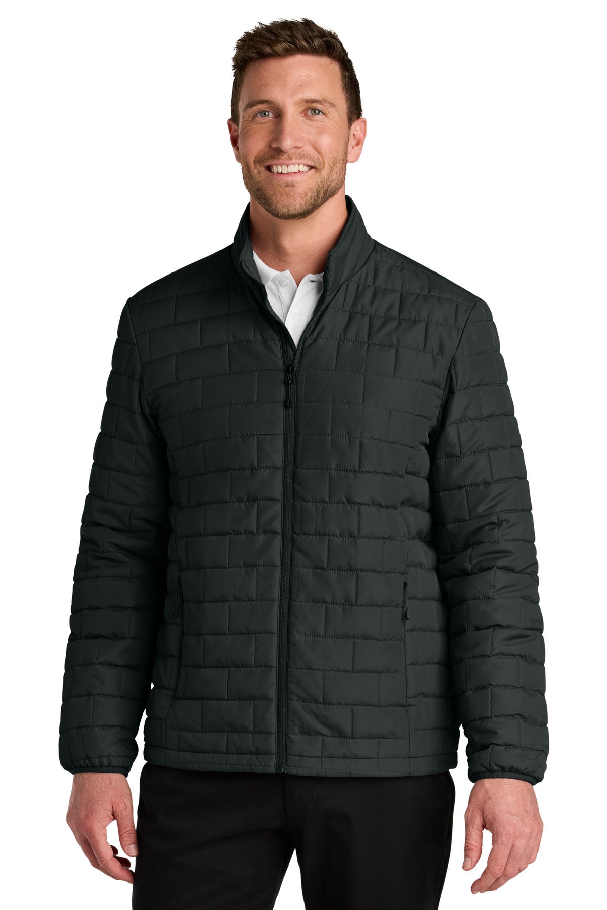 Custom Deep Black C-FREE Brick Jacket J854, personalized by SanCanDo Swag in Argyle, TX
